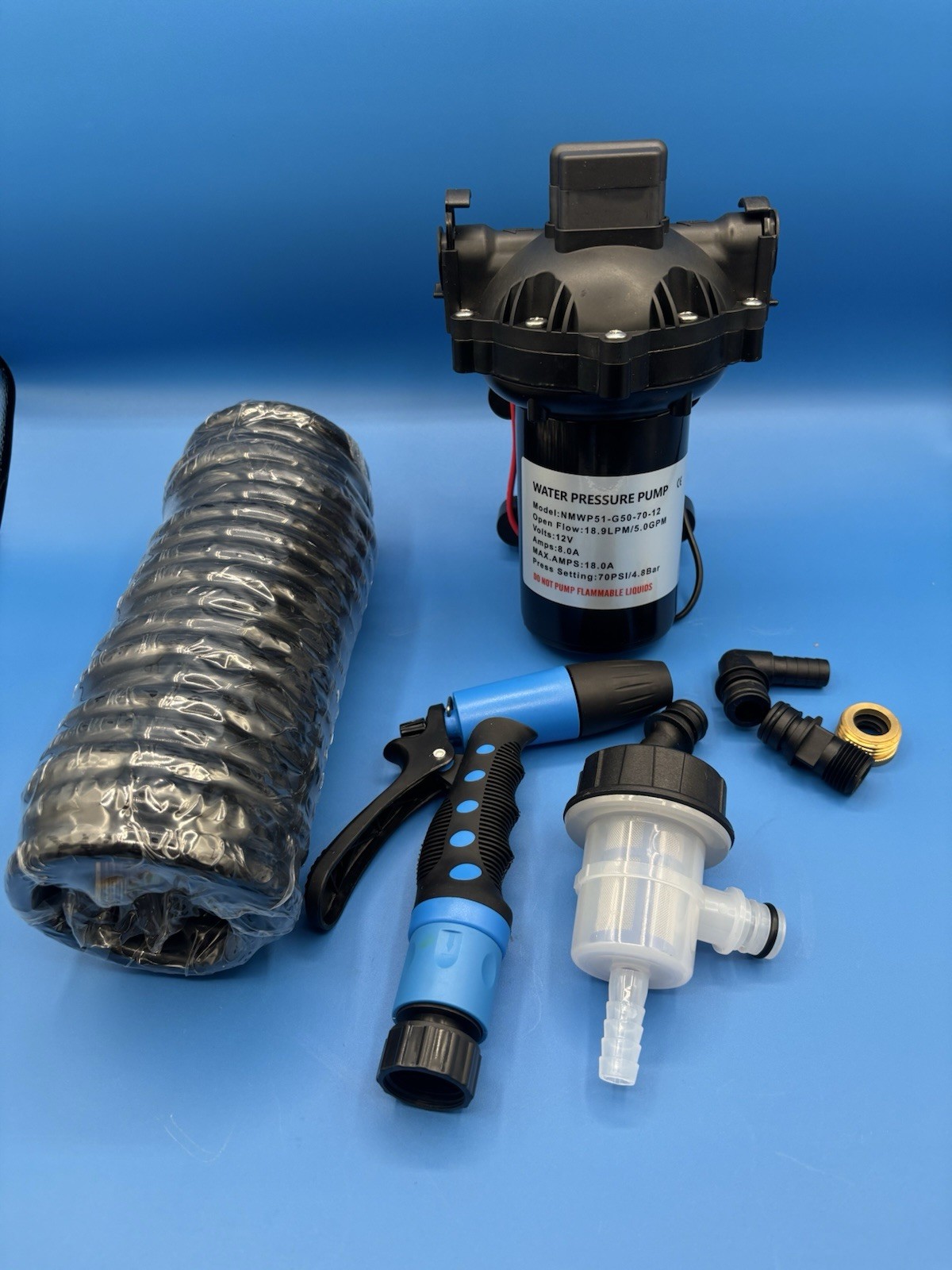 12V Washdown Pump Kit for Boat RV Marine Use Fresh and Salt Water System