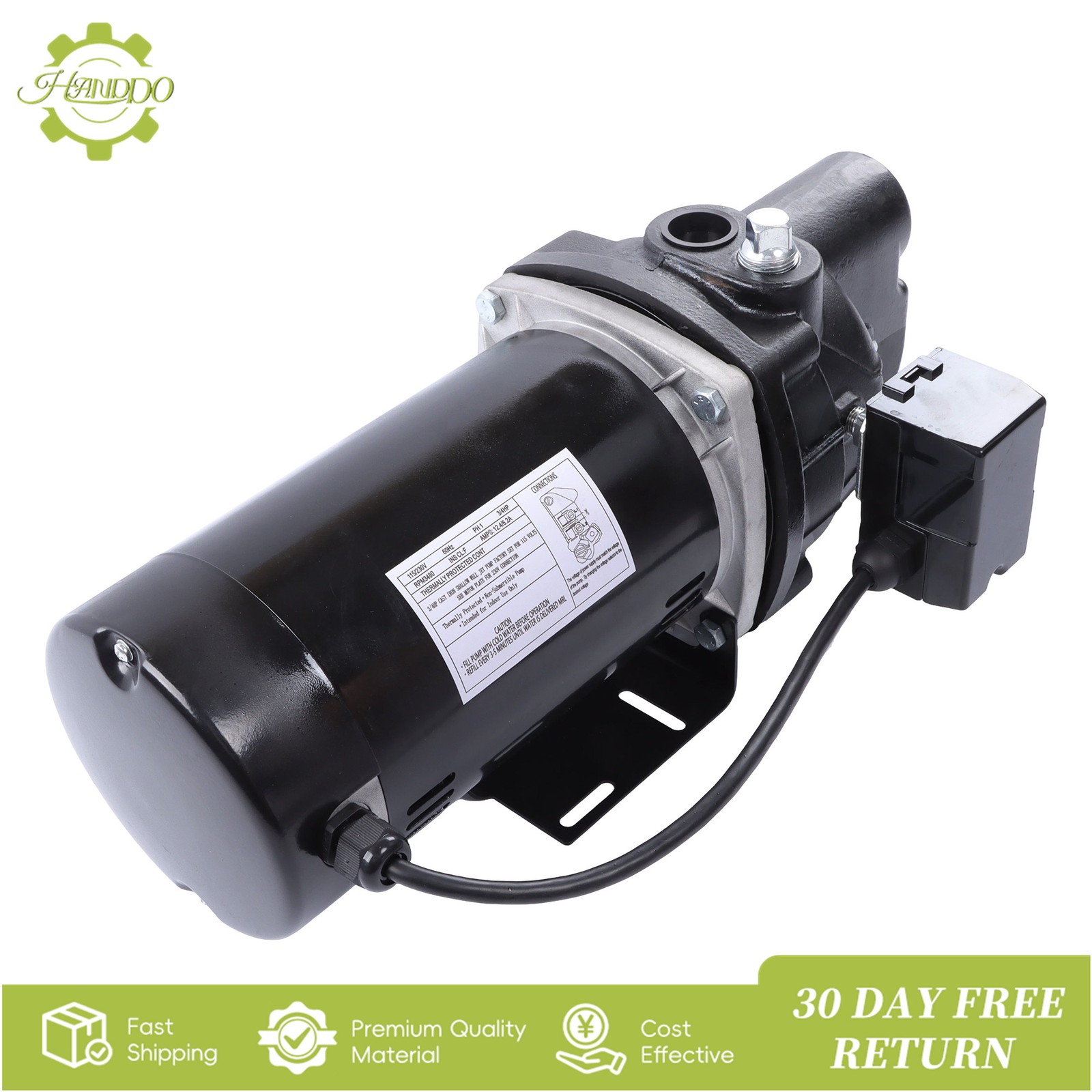 Shallow Well Jet Pump Cast Iron SWS75 3/4 HP 510 Gallons Per Hour 115/230V 1PH