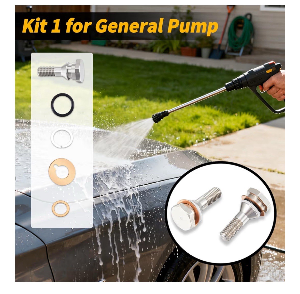 Rebuild 20mm Kit Pressure Washer Pump Rebuild Kit Compatible with General Pump