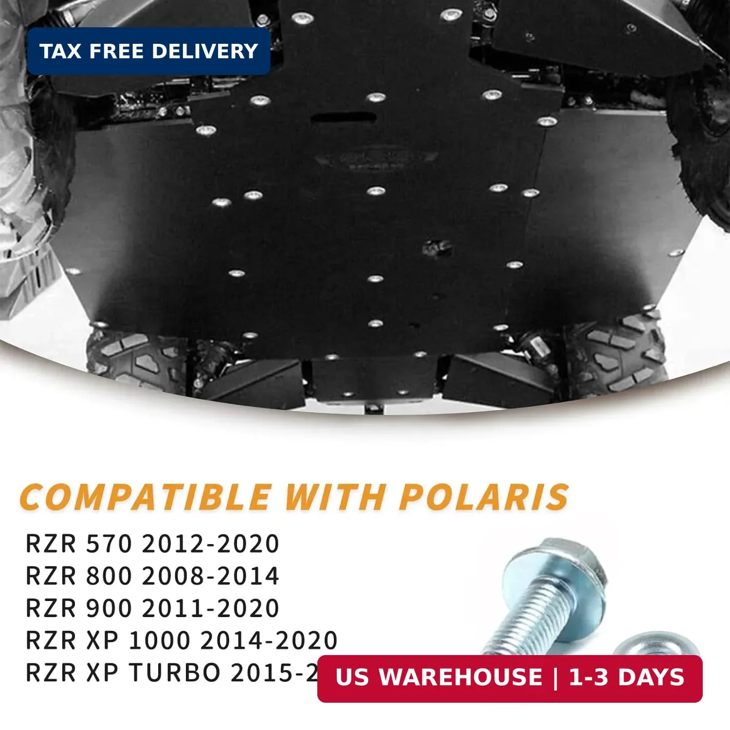 20 Piece Set UTV Skid Plate Washer and Bolt Kit Compatible with Polaris RZR 570