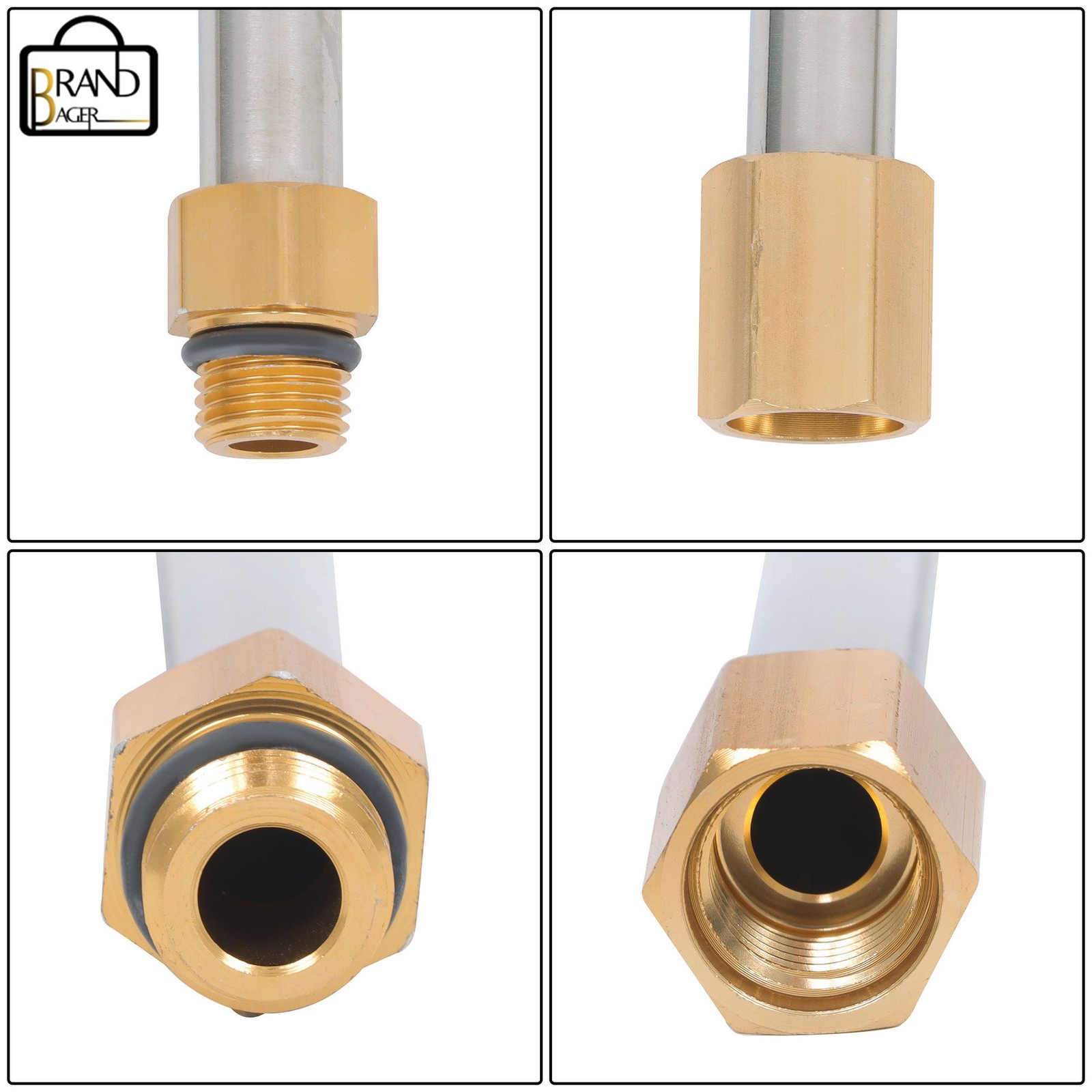 9 Pack 4000 Psi High Pressure 1/4 Inch Quick Connect Water Gun Extension Rod Set