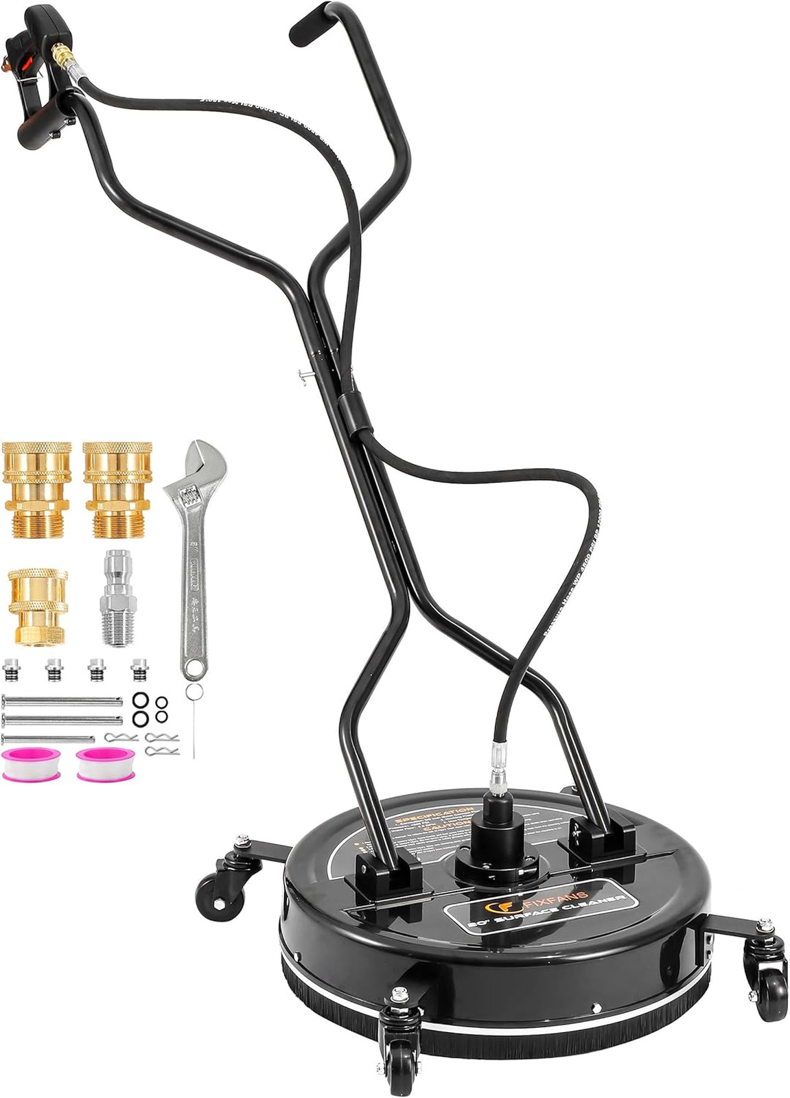 20 Inch Pressure Washer Surface Cleaner with Wheels Dual Handle 4500 PSI for