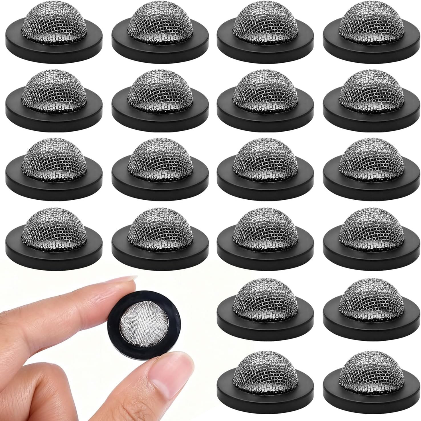 20 Pack Garden Hose Screen Filters Rubber Washer with Stainless Steel Mesh Fits