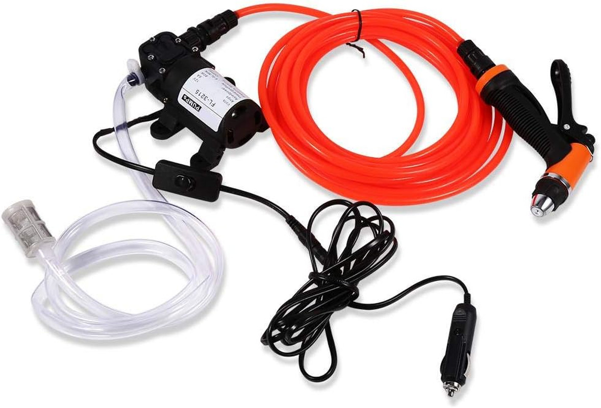 Electric Pressure Washer Pump, 80W 130 PSI 12V Portable High Pressure Car Washer