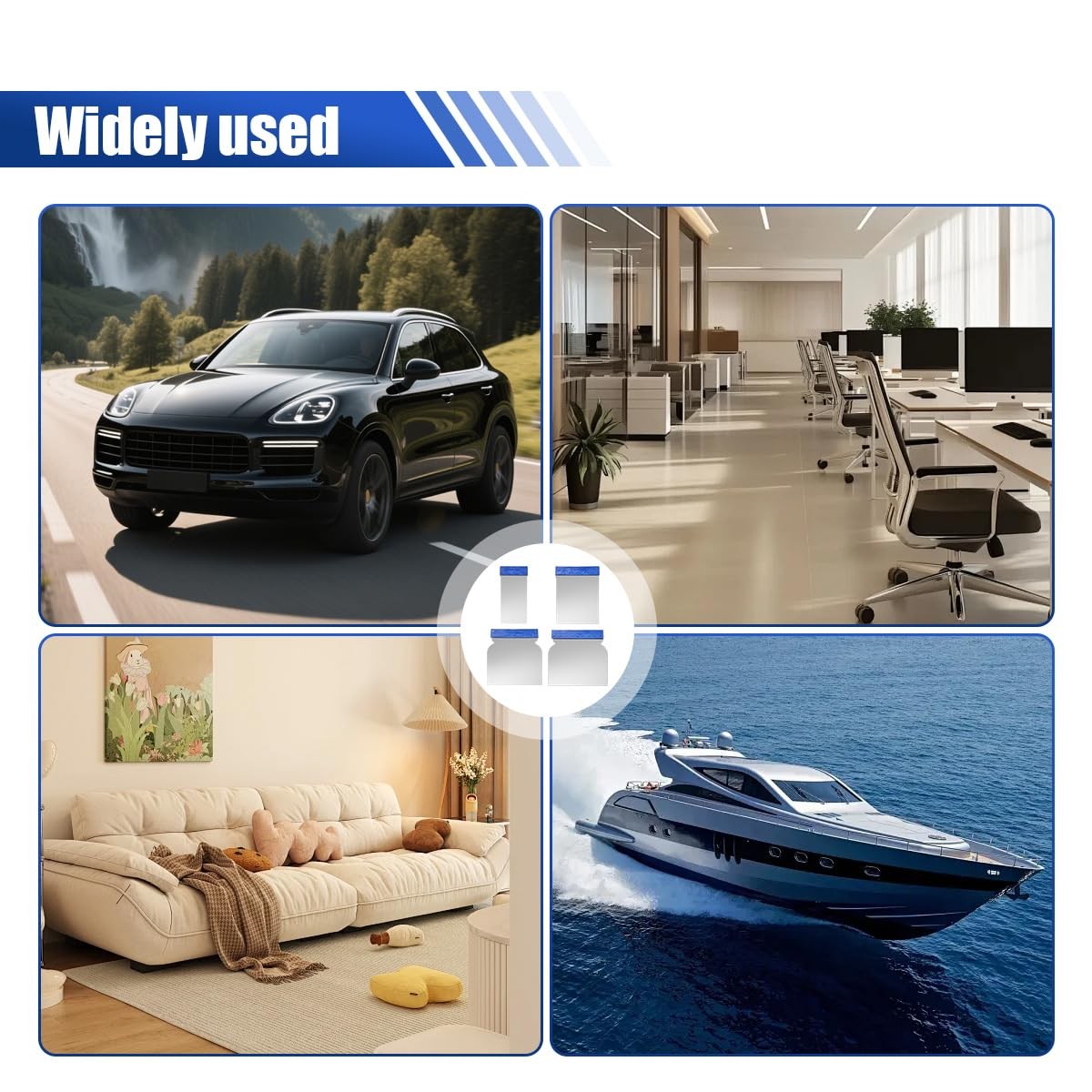 YoRise Metal Body Filler Spreader, Stainless Steel Car Silver, Blue&silver