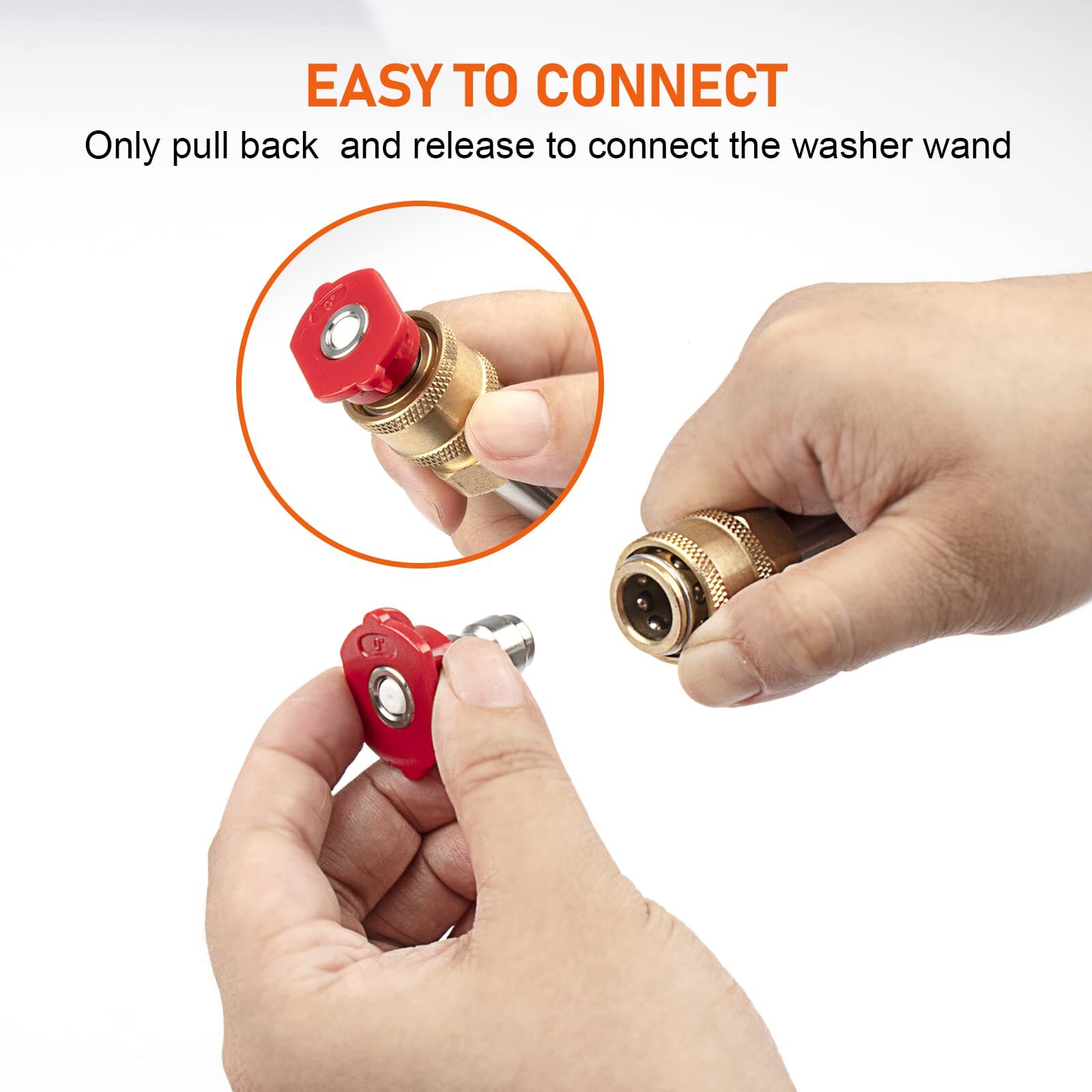 5 Pack Pressure Washer Spray Nozzle Tips Multiple Degrees 1/4″ Quick Connection
