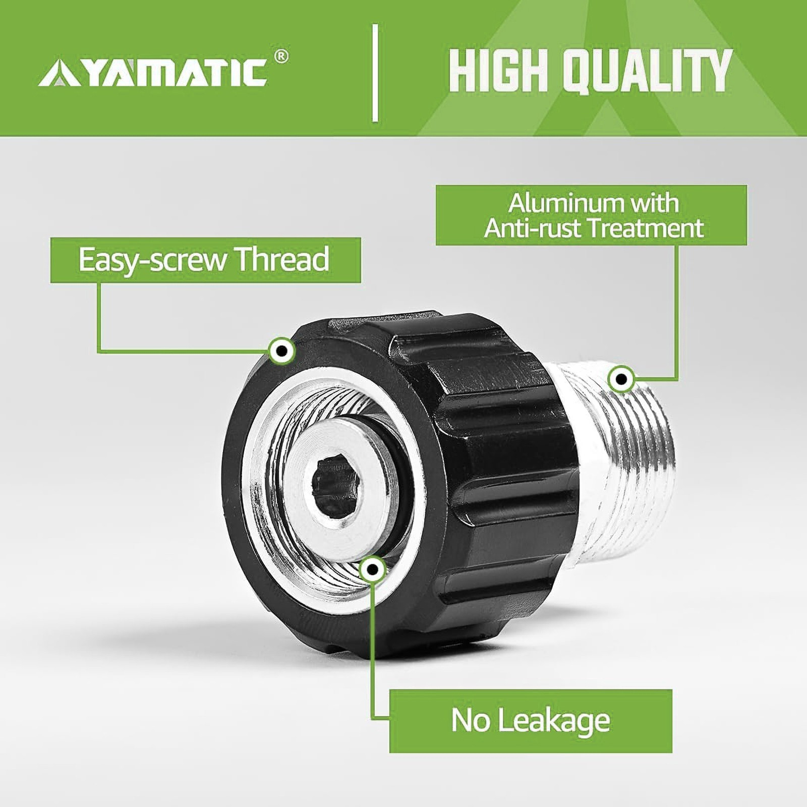 YAMATIC M22-14mm Female to M22-15mm Male Pressure Washer Adapter 4000 psi
