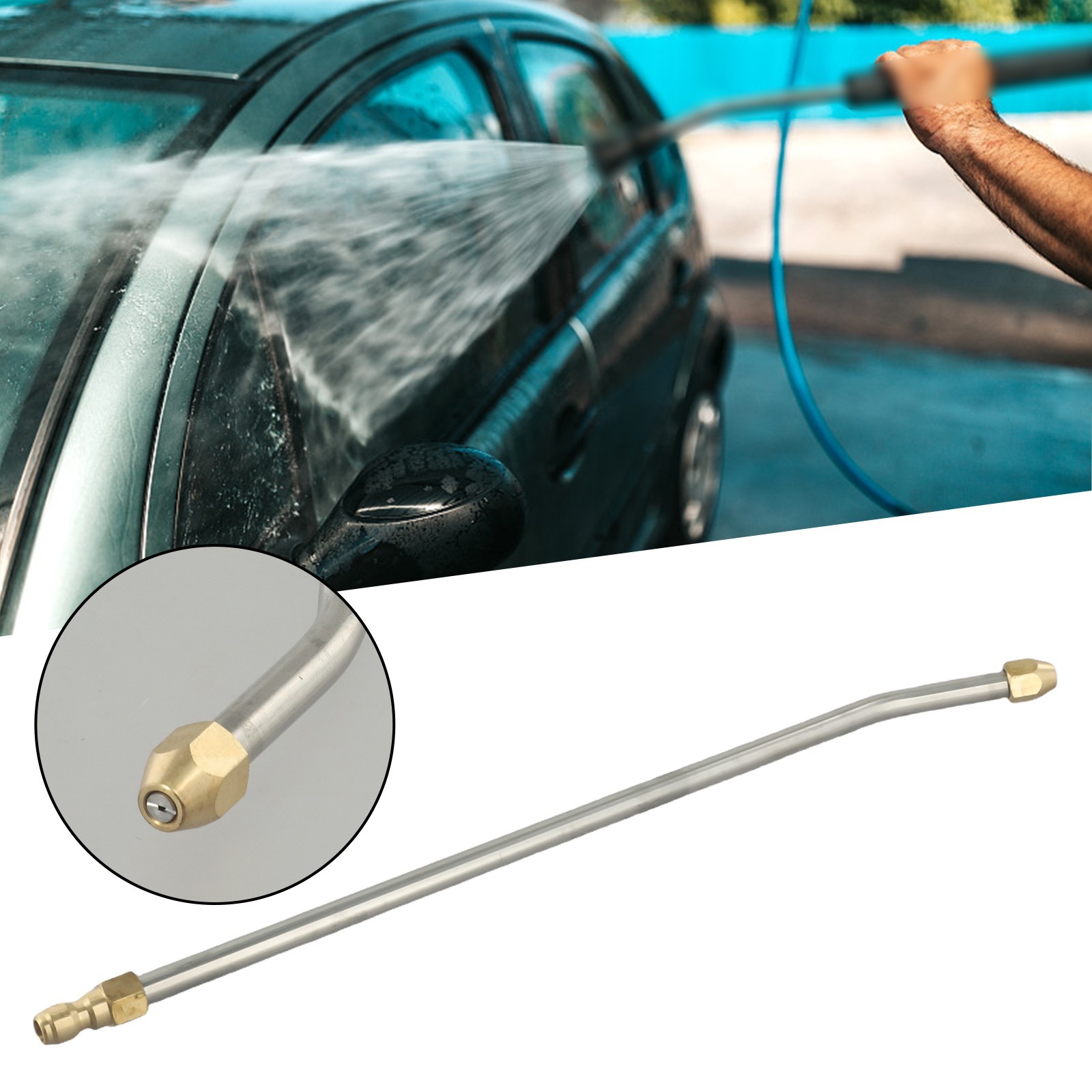 Wash Nozzle Angled Auto Cleaning Tool Quick Connect 5000PSI