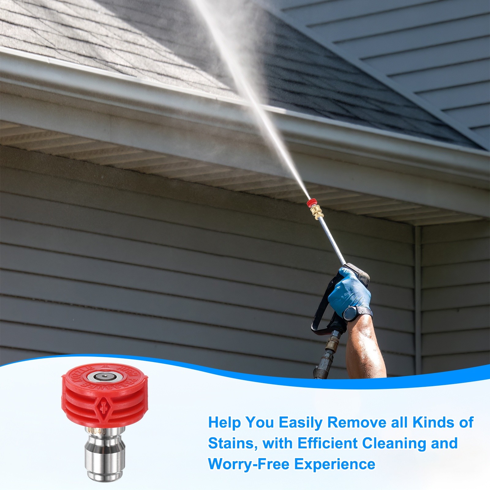7-Pack 1/4″ Quick Connect, Orifice 4.0 Pressure Washer Tips [Red]