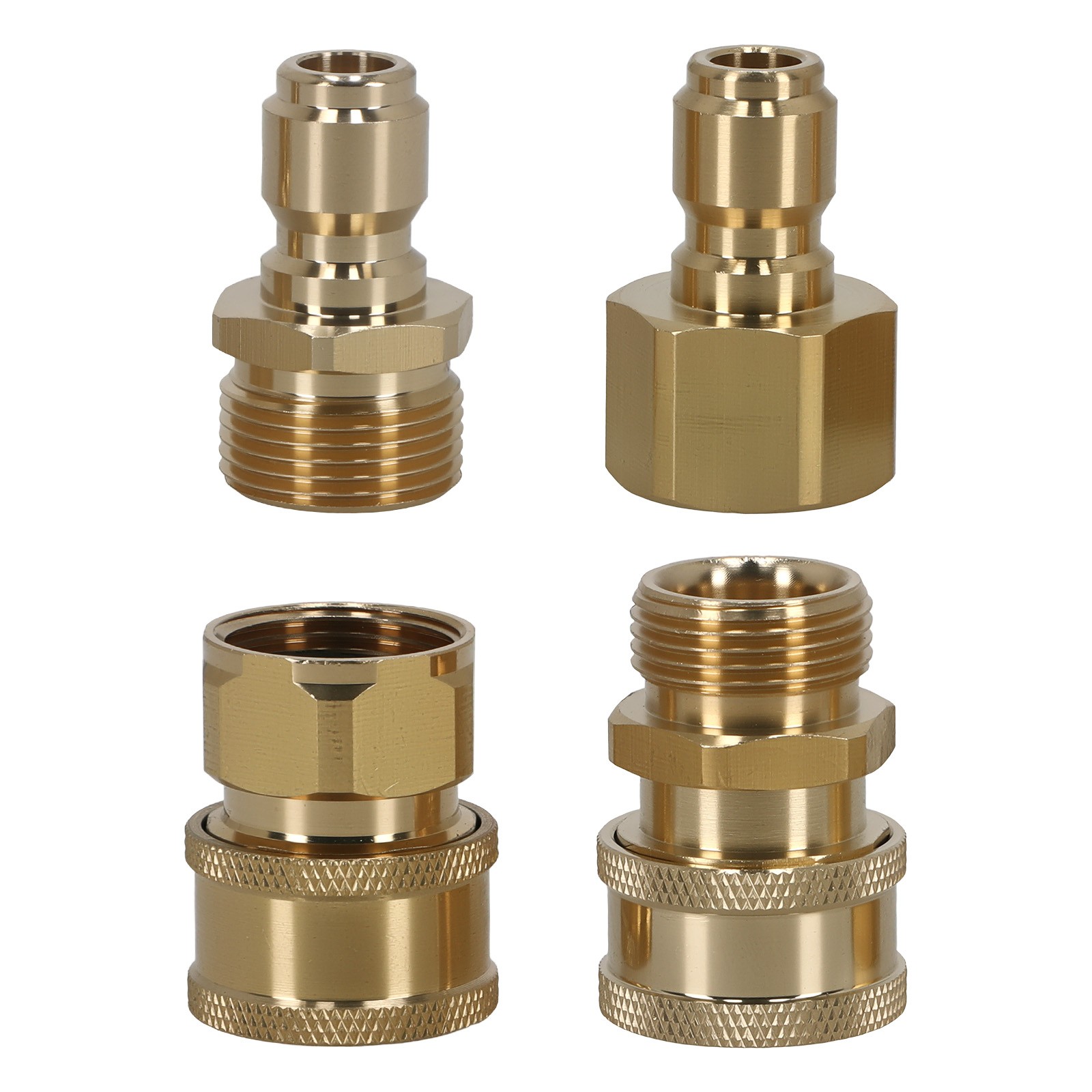 4x Pressure Washer Adapter Set Quick Disconnect M22-15mm Swivel 3/8” Connects