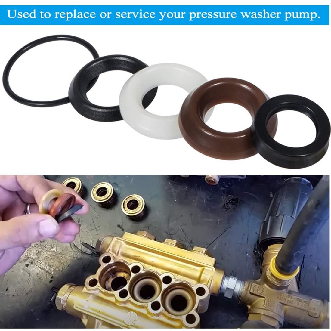 15Pcs 5019006400 Seal Repair Kit For ZWD ZWDK Series 15MM Pressure Washer Pump