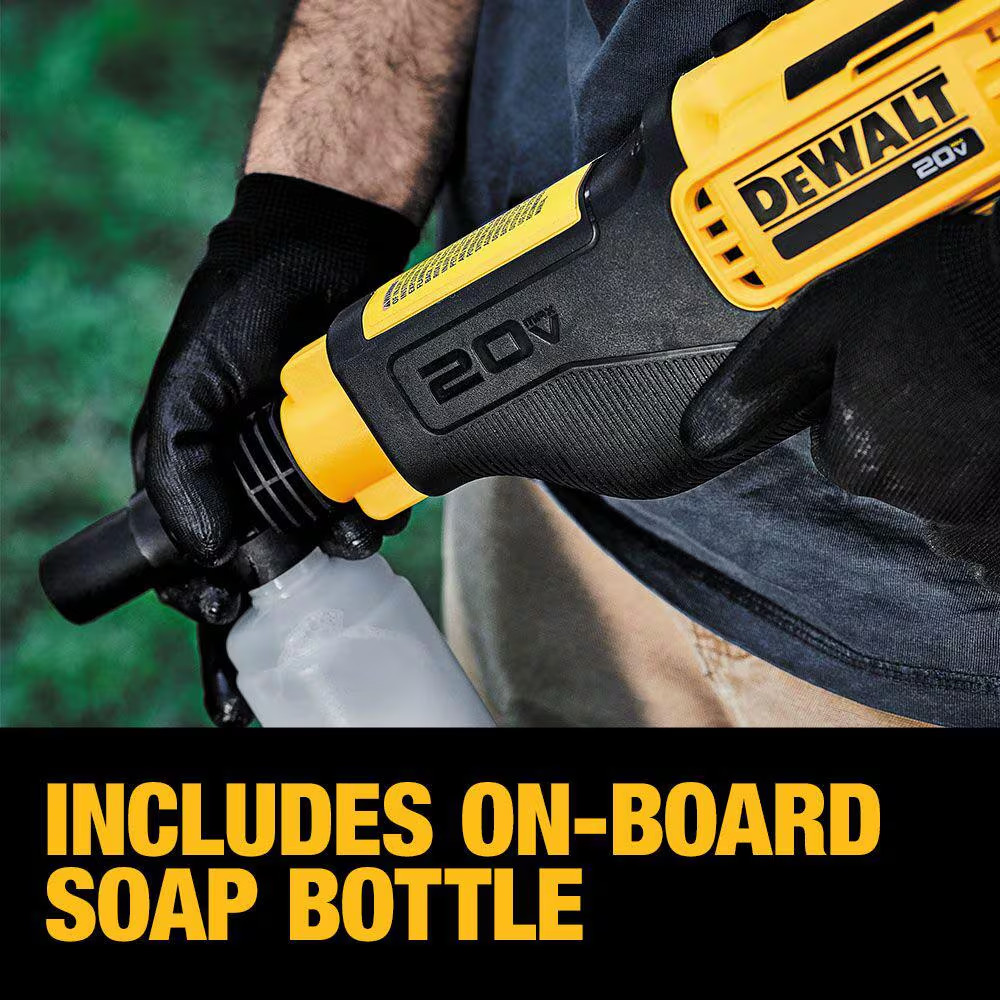 20V MAX 550 PSI 1.0 GPM Cold Water Cordless Battery Power Cleaner with 4-Nozzles