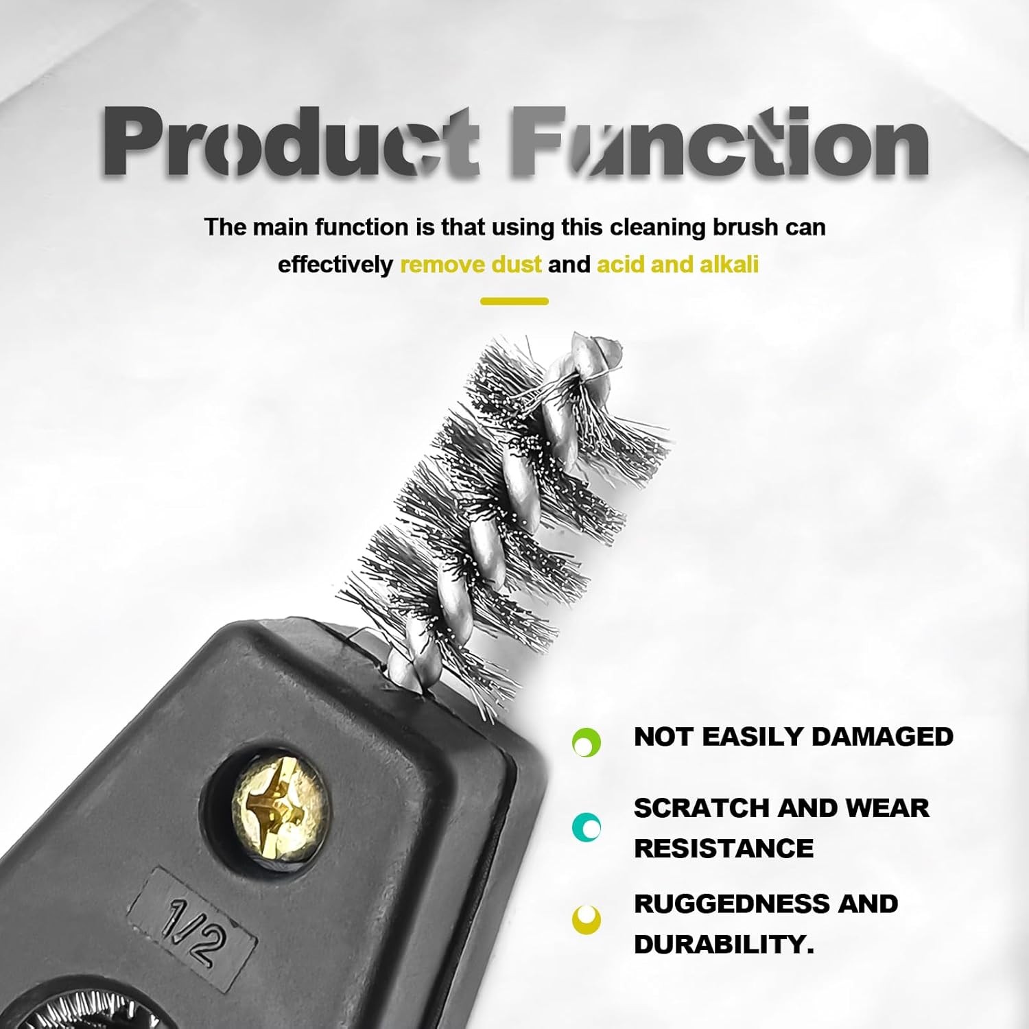 4 in 1 Car Battery Cleaning Brush,Anti-Corrosion Black