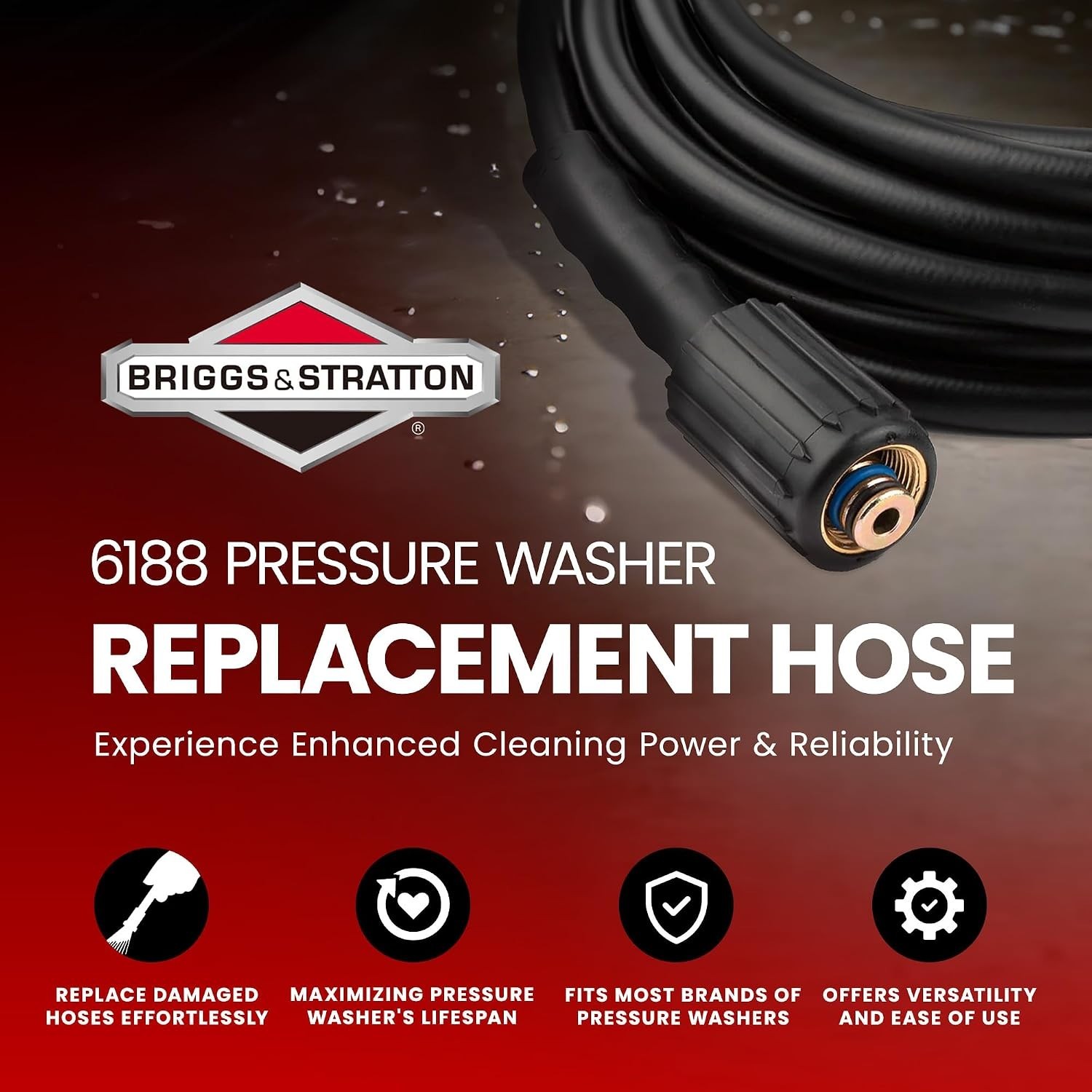 Black Replacement Hose for Pressure Washers