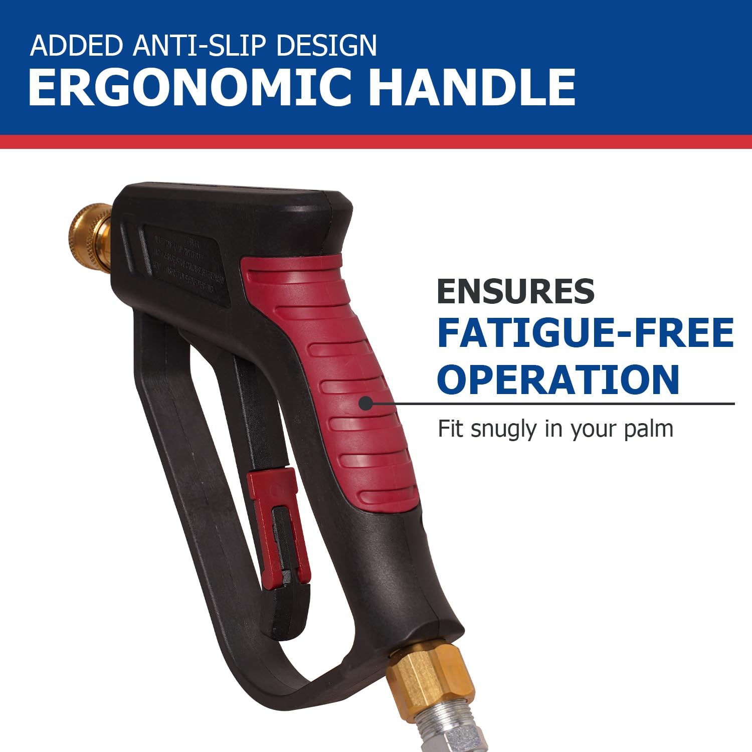 Short Pressure Washer Gun with Swivel – 3/8″ Inlet & 1/4″ Outlet Quick Connec…