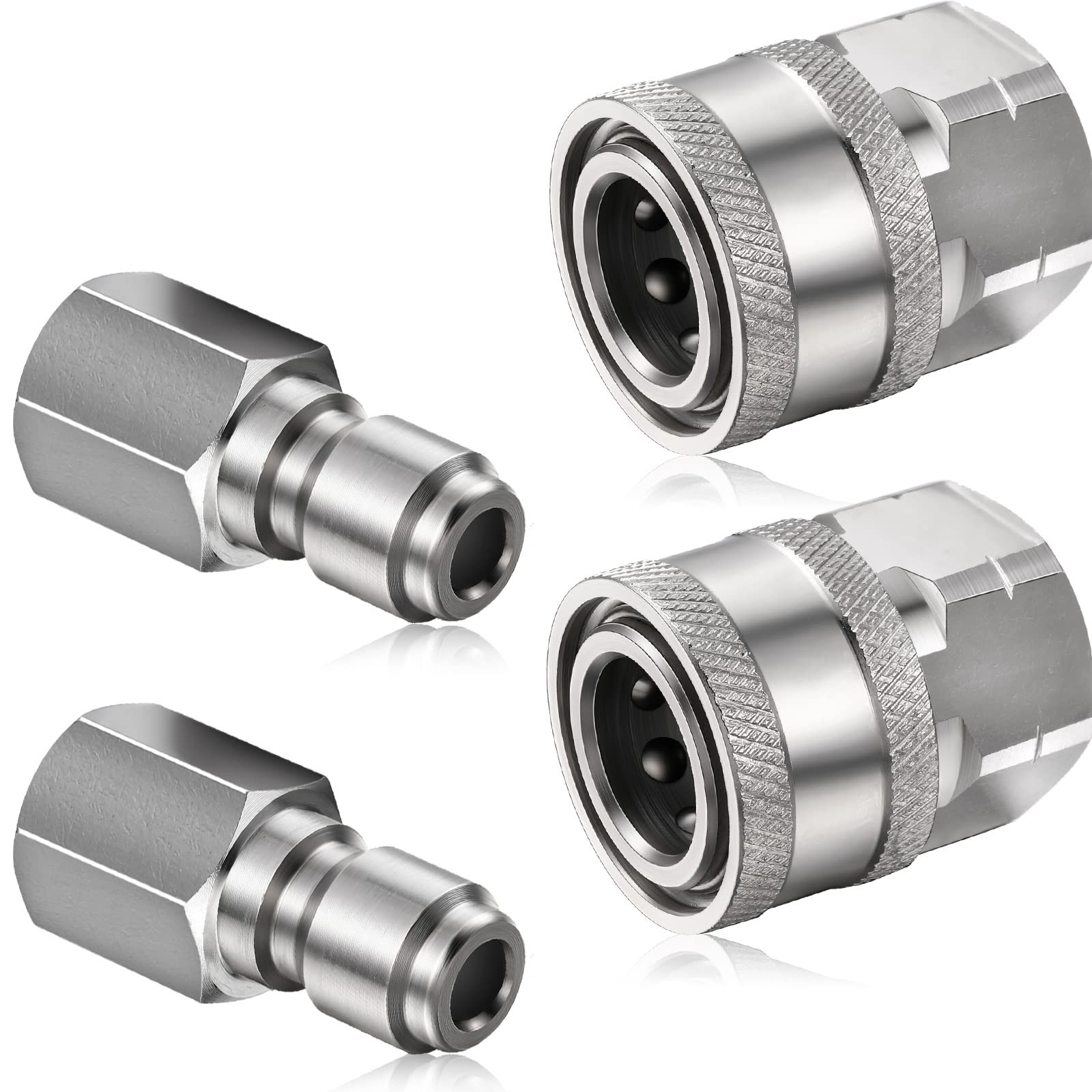 Shimeyao 2 Sets NPT 1/4 Inch Pressure Washer Coupler Quick Connect Plug Male …