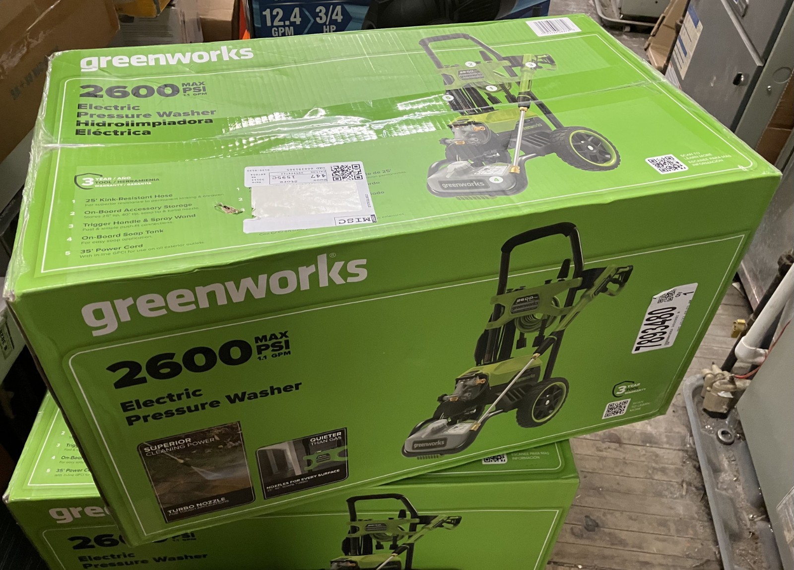 Greenworks 2600-PSI 1.1-GPM Cold Water Electric Pressure washer with 4 Spray Tip