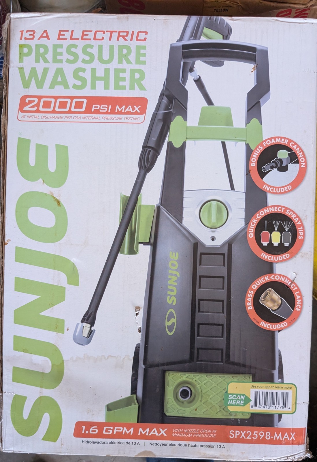 Sun Joe SPX2598P-MAX 13A Electric Pressure Washer 2000PSI