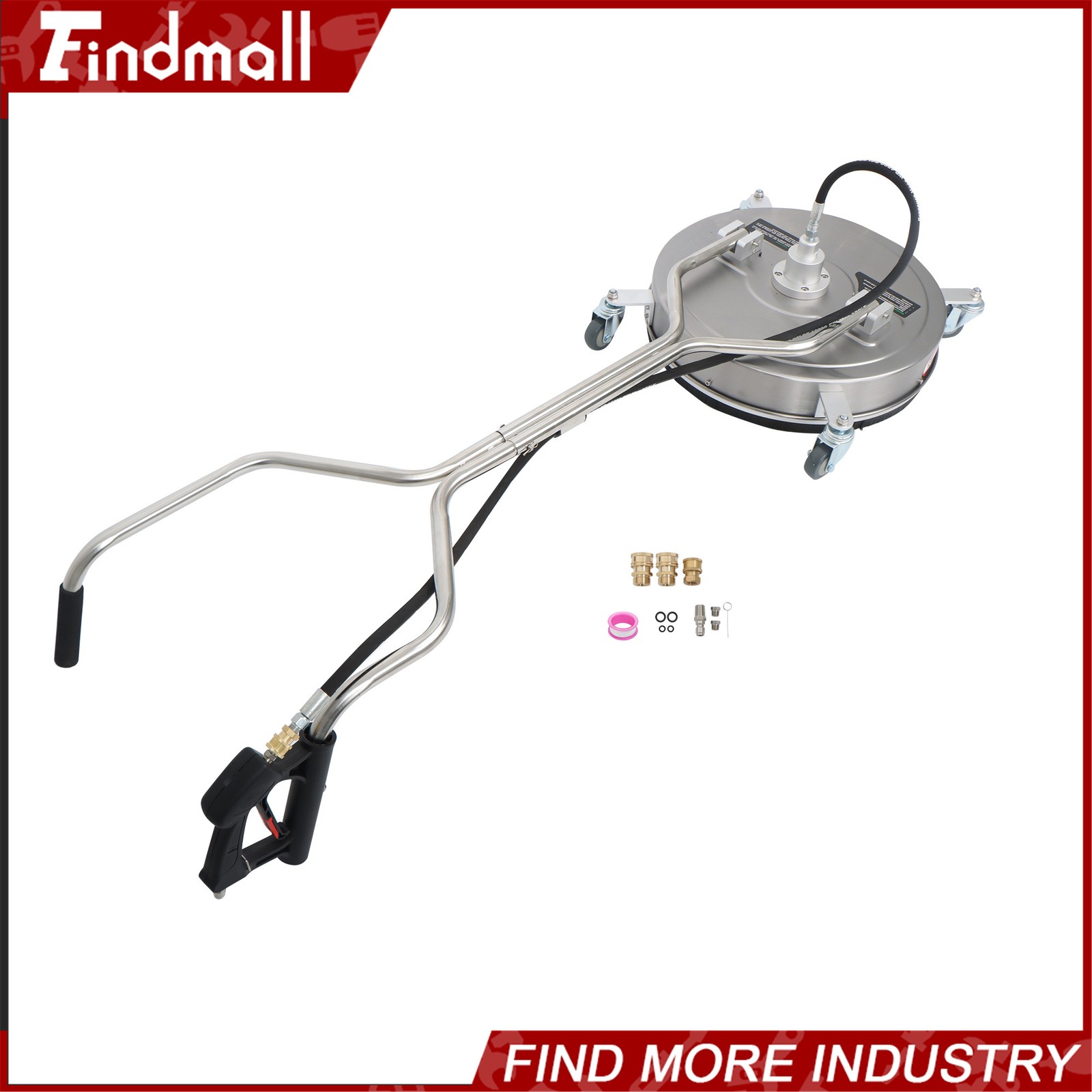 Findmall 20″ Pressure Washer Surface Cleaner w/ Handles & Wheels Quick Connect