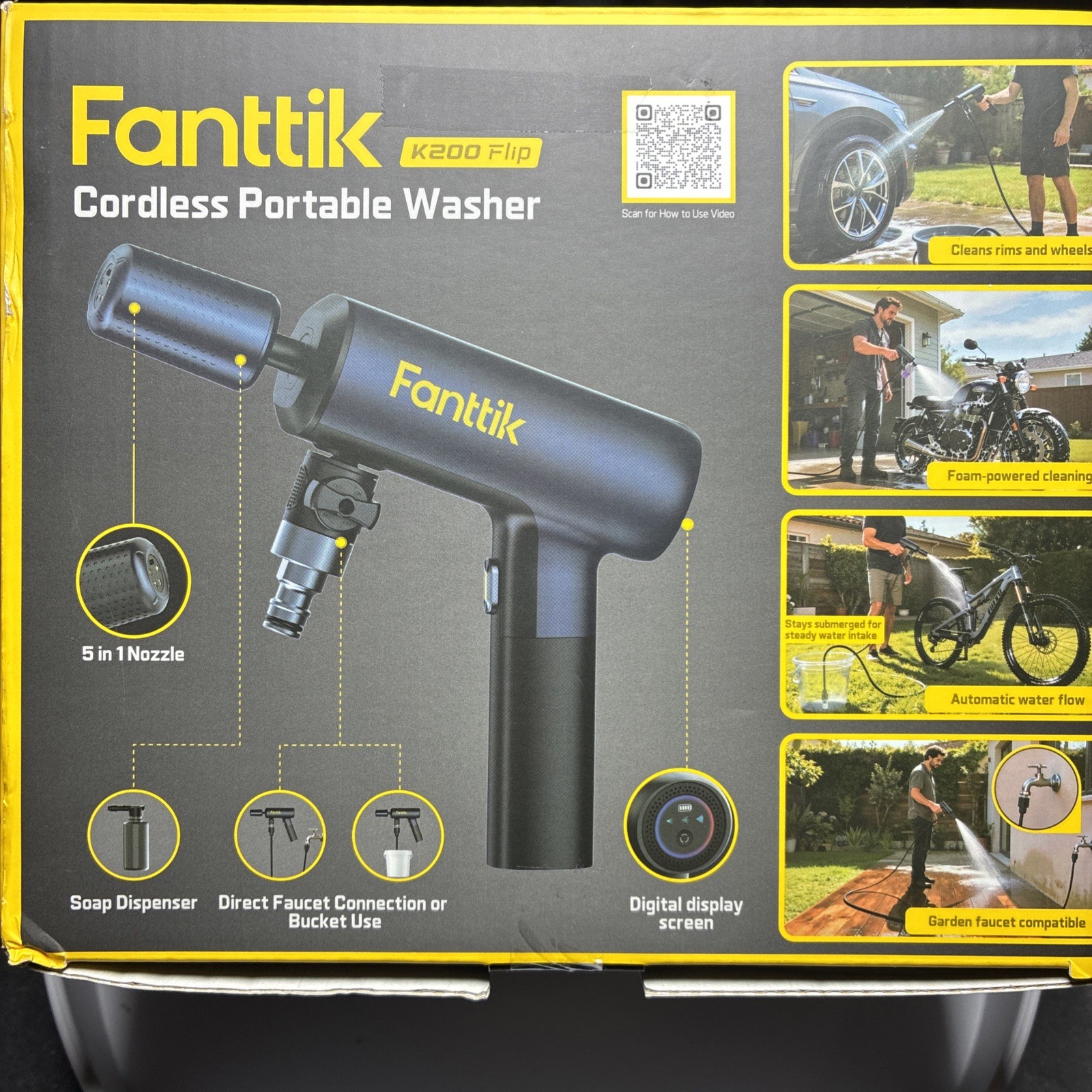 Fanttik K200 Flip Cordless Portable Washer 5-in-1 Nozzle OEM New Sealed