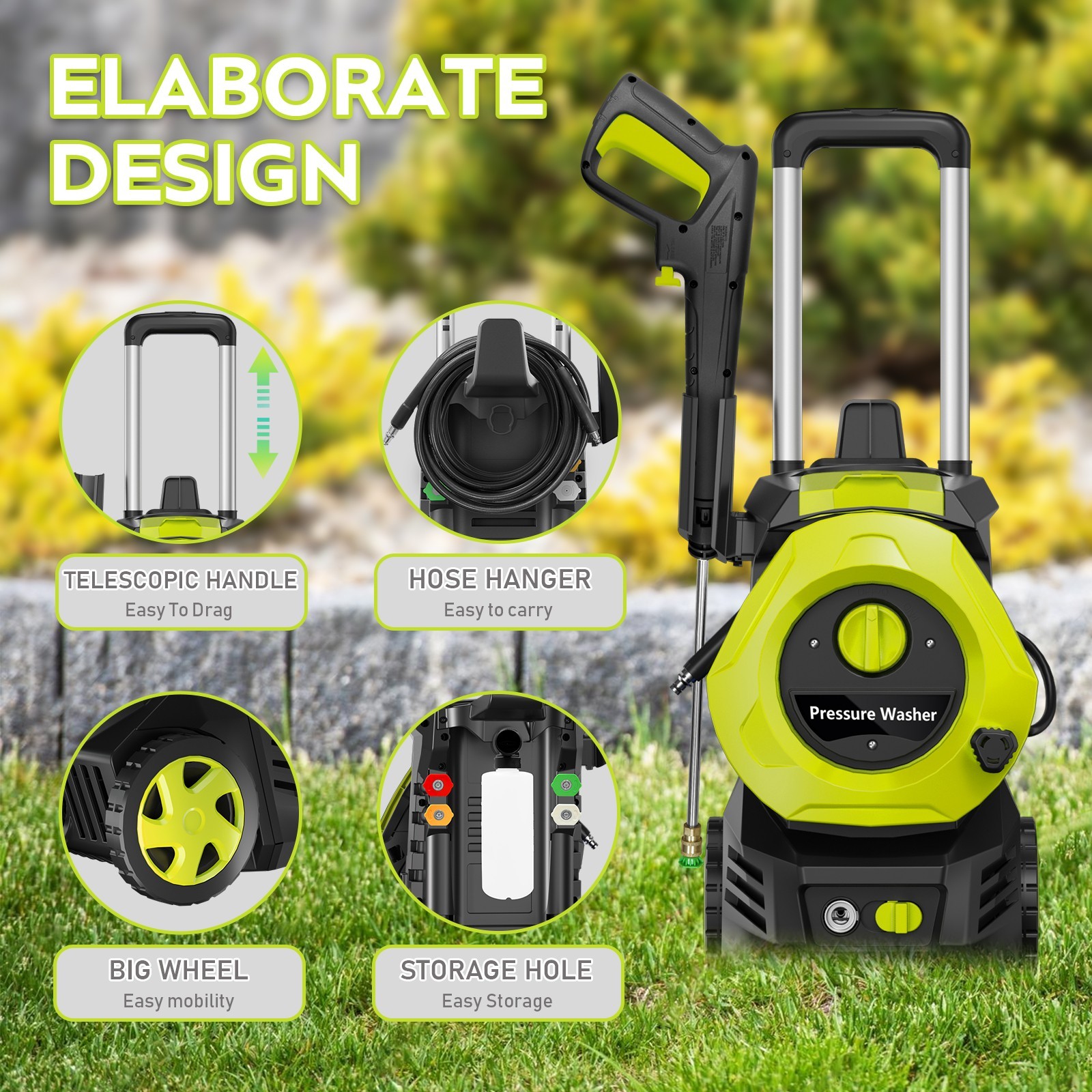 4800 PSI 3.6GPM NEW Upgraded Electric Pressure Washer, Home & Outdoor Cleaning
