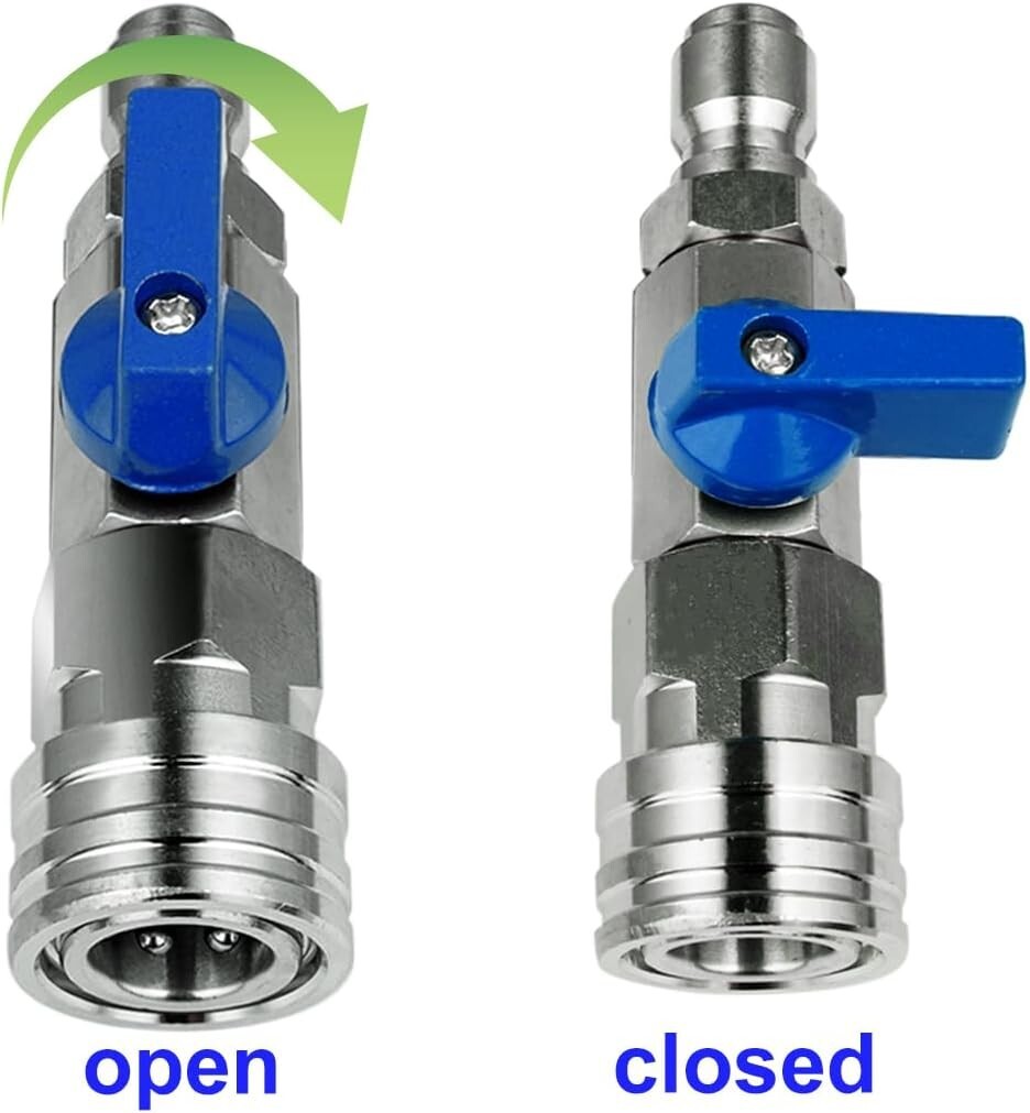 High Pressure Washer Ball Valve Kit 3/8 NPT Quick Connector 4500 PSI for Power