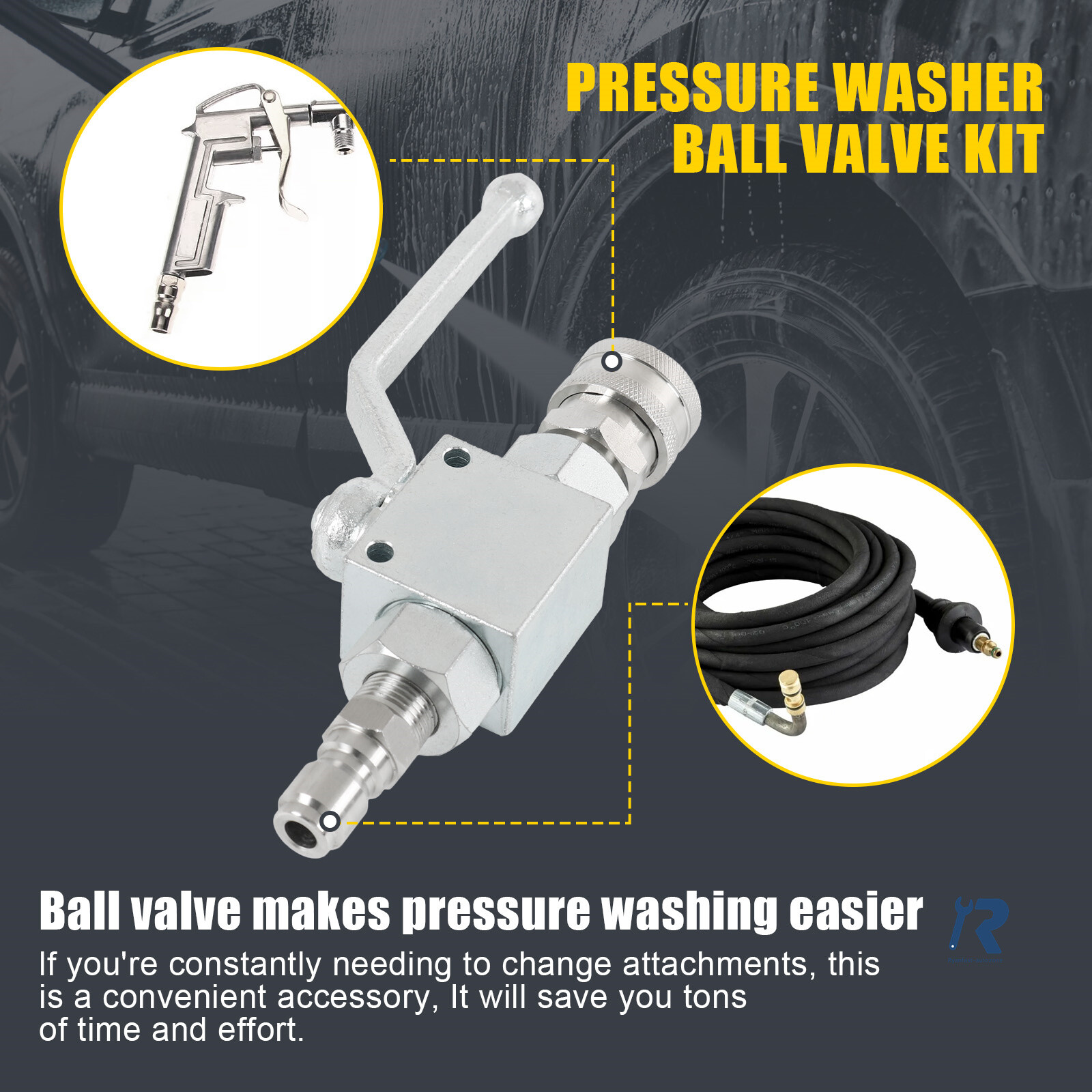 NEW 3/8″ Ball Valve for Pressure Washers Max 4500 PSI 3/8″ fitting Female Out