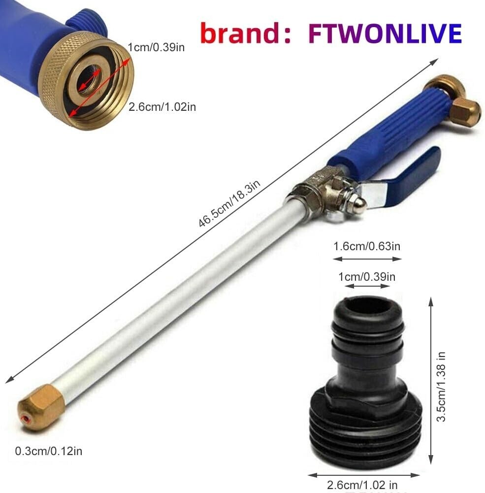 Hydro Jet High Pressure Power Washer Water Spray Gun Nozzle For Garden Car Hose