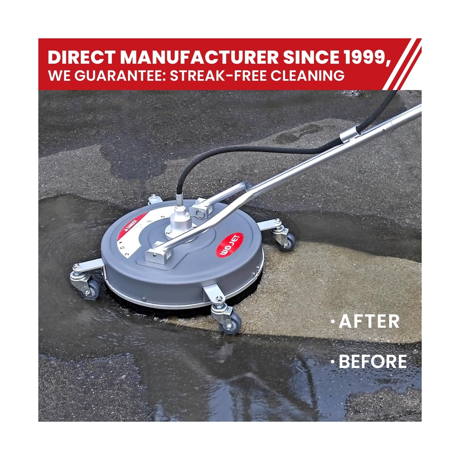 18” Pressure Washer Surface Cleaner with 4 Wheels & Dual Handles, 4500PSI
