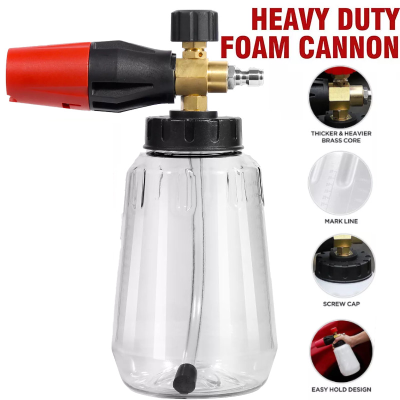 4000PSI Pressure Washer Gun Car Wash Lance, 1L Cannon Spray Bottle Snow Foam