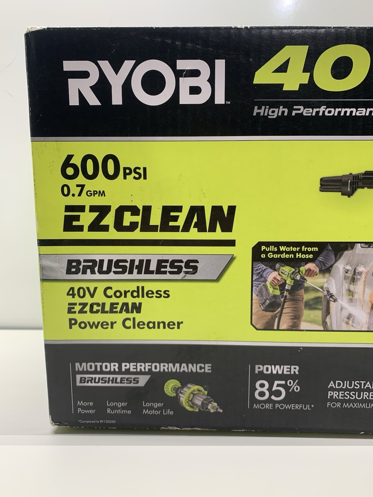 Ryobi 40V HP 600 PSI EZ Clean Power Cleaner Brushless Kit New Open Box RY124052