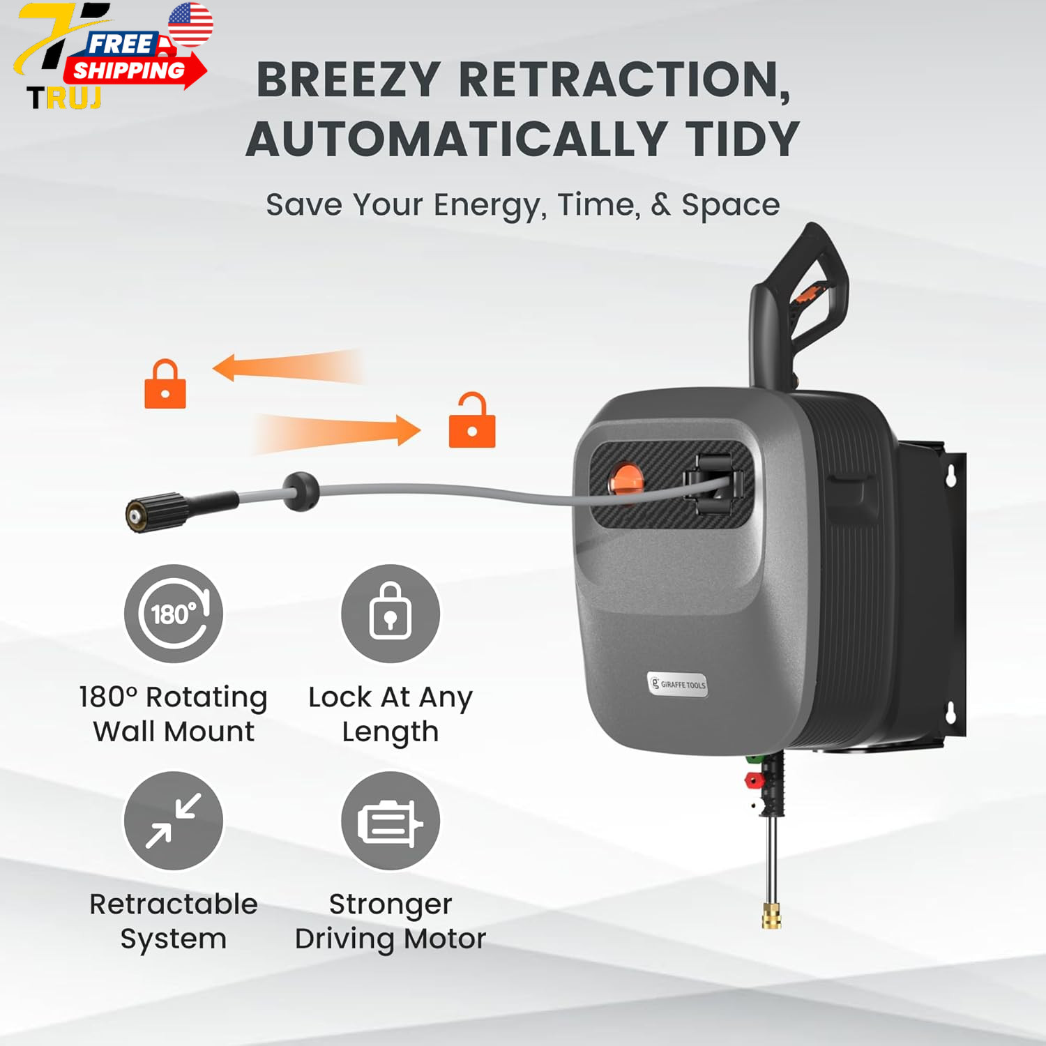 Giraffe Tools Grandfalls Pressure Washer G20B Pro 2500 PSI 2.2 GPM Wall Mounted