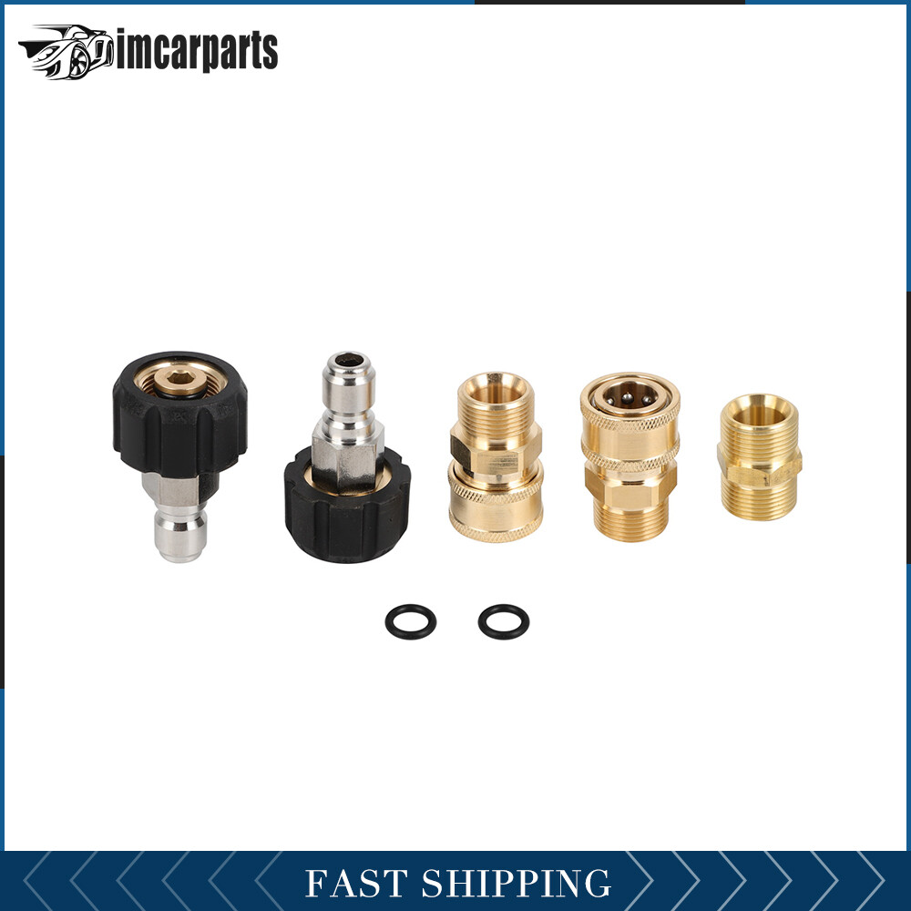 5 Pcs Pressure Washer Adapter Set 3/8″ Quick Connect For Washer Hose 5000 PSI
