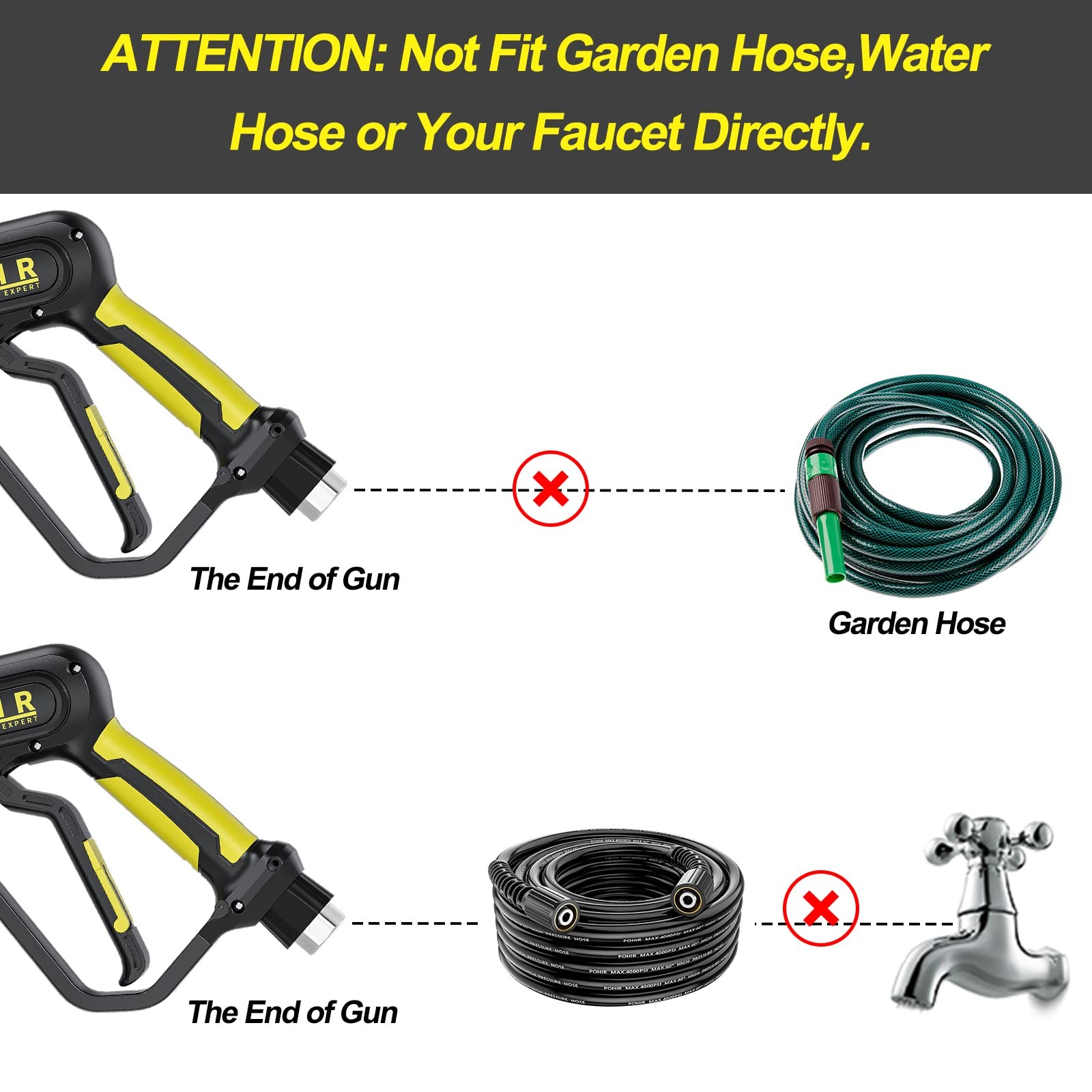 3600 PSI Pressure Washer Gun 30″ Extension Wand 7 Nozzles M22 14/15mm