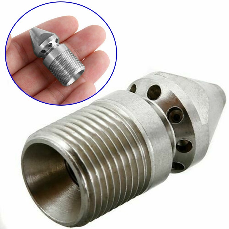 3/8 Male Pressure Washer Sewer Jetter Spray Head Hose Drain Cleaner Nozzle Part