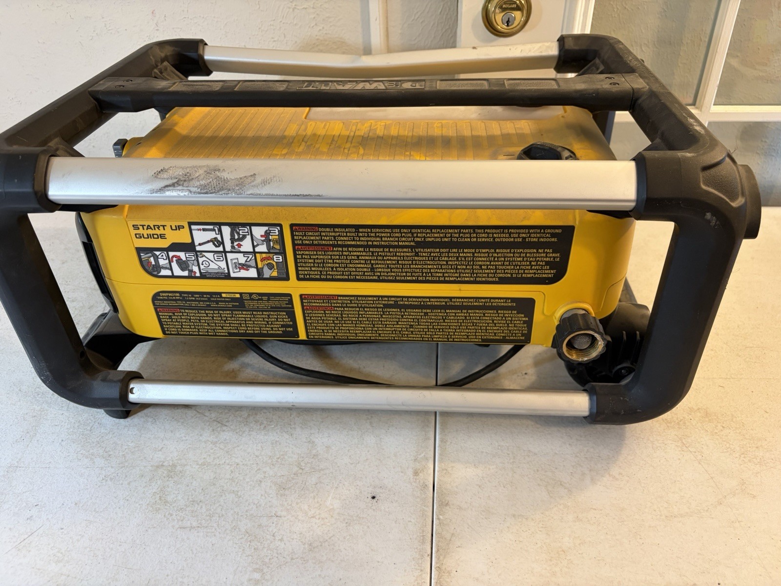 PARTS OR REPAIR DEWALT Pressure Washer 2100PSI Electric Cold Water DWPW2100