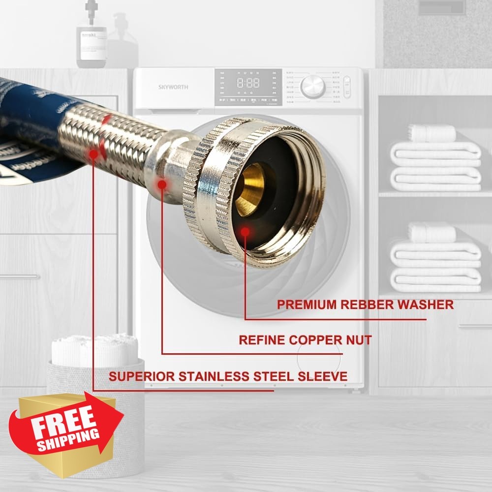 PLUMBINGMASTER 20FT Red Blue Washer Hoses 2 Pack