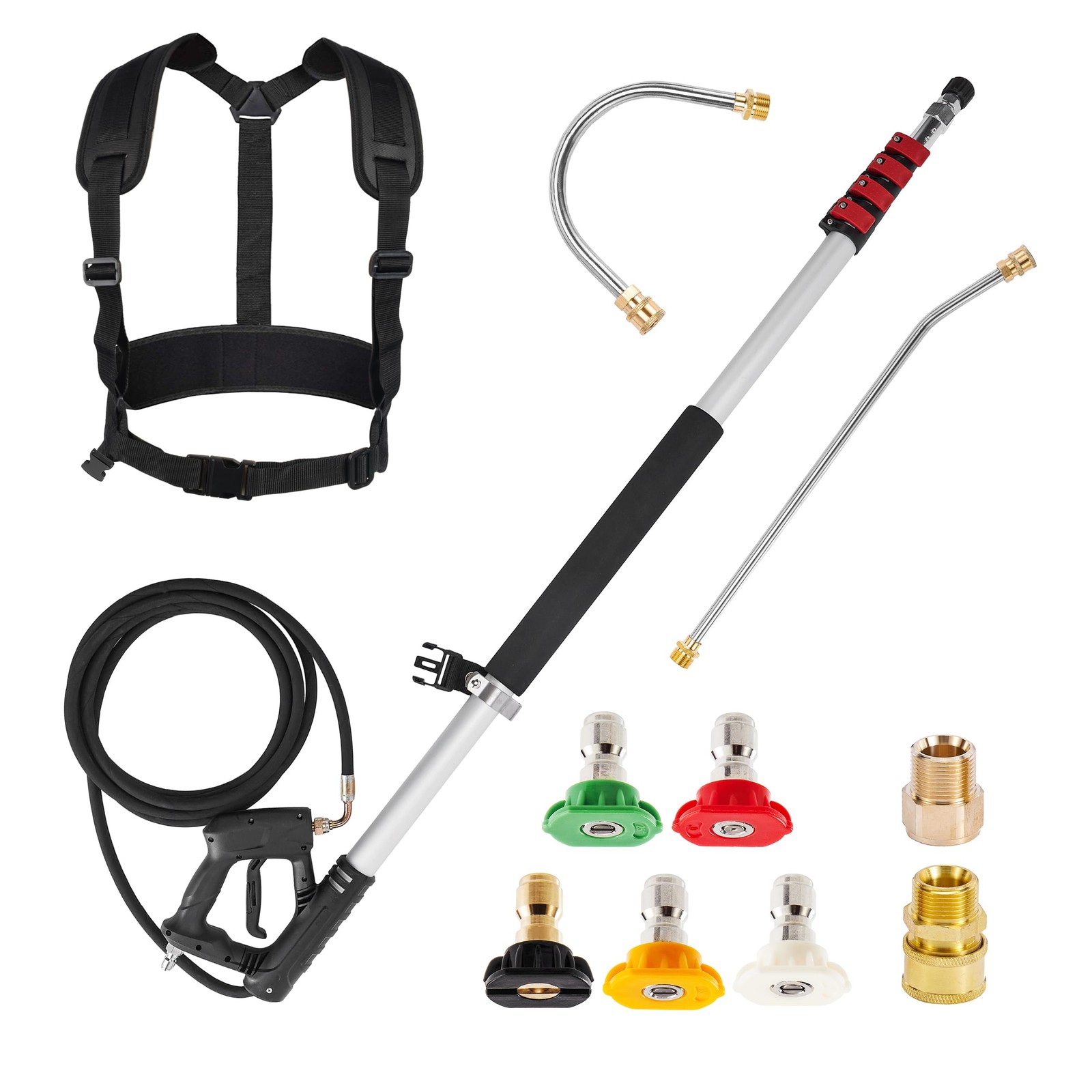 Telescoping Pressure Washer Wand, 20 Feet Aluminum High Power Washer Telescop…