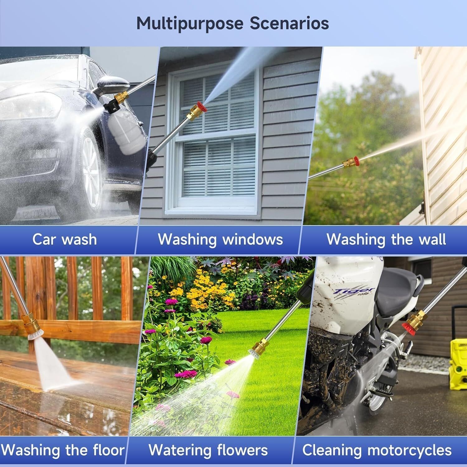 Cordless Electric High Pressure Water Spray Gun Car Washer Portable Cleaner Kit