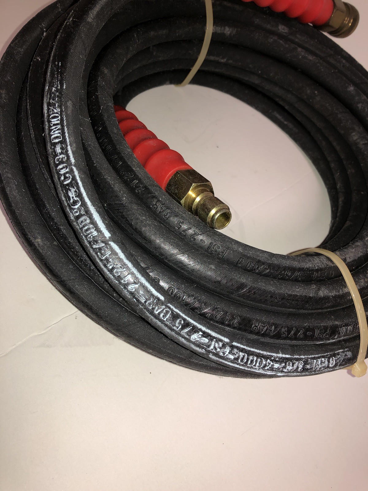 NOS INDUSTRIAL 3/8″ Pressure Washer Hose 50 Feet 4000 PSI Hot Water DN10 Rated