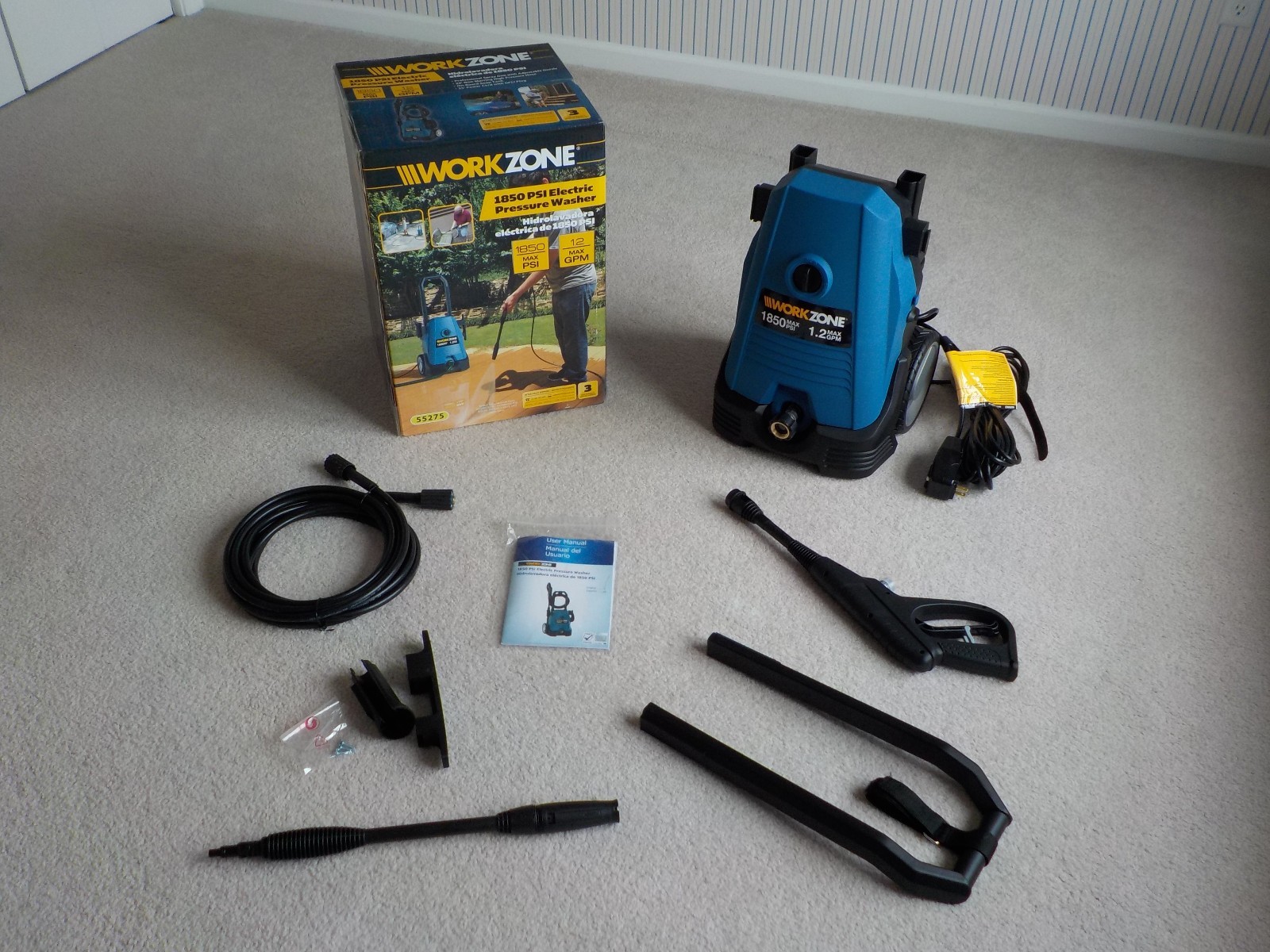 Original WORK ZONE Pressure Washer Model WZ1850 Blue Brand New w/ Box !!!