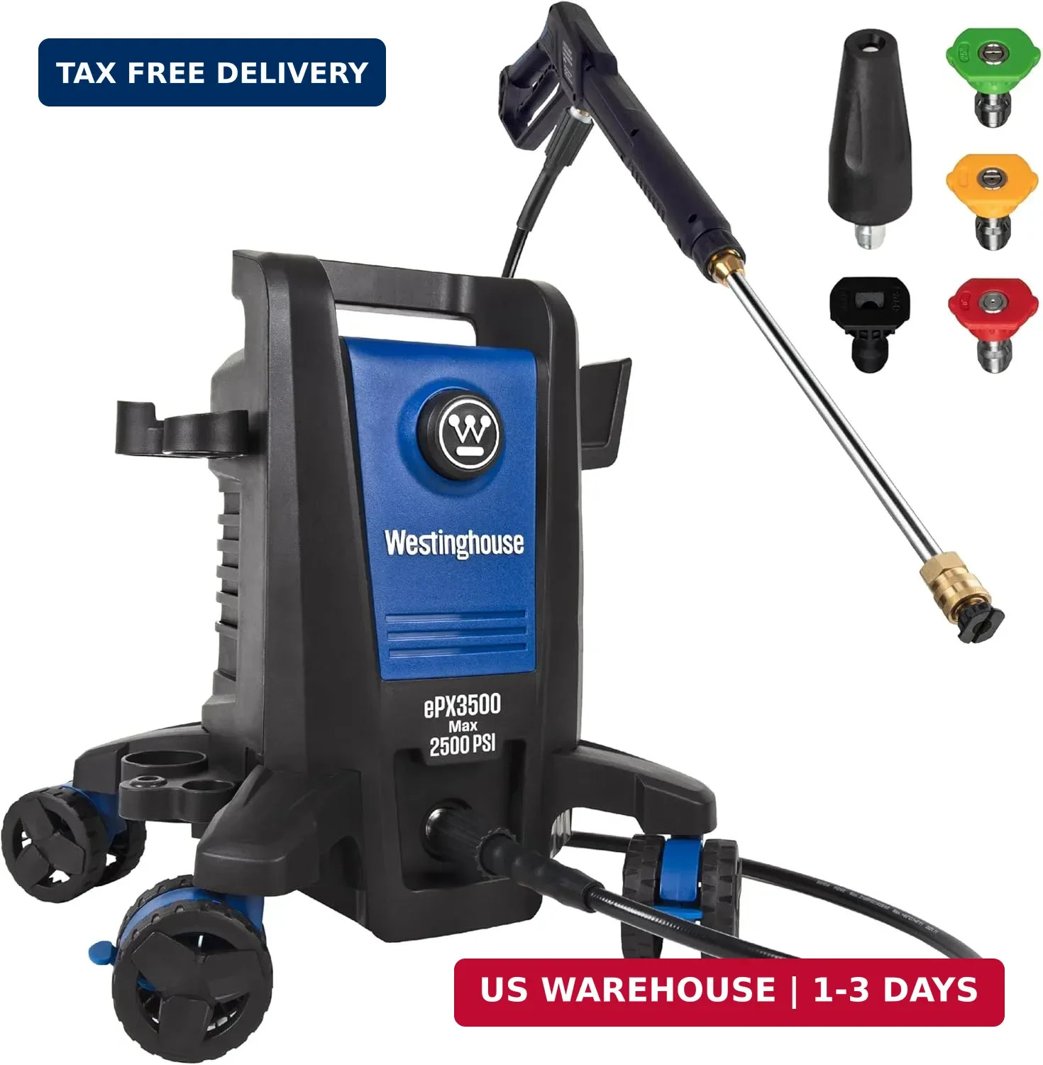 Westinghouse ePX3500 Electric Pressure Washer, 2500 Max PSI 1.76 Max GPM with An