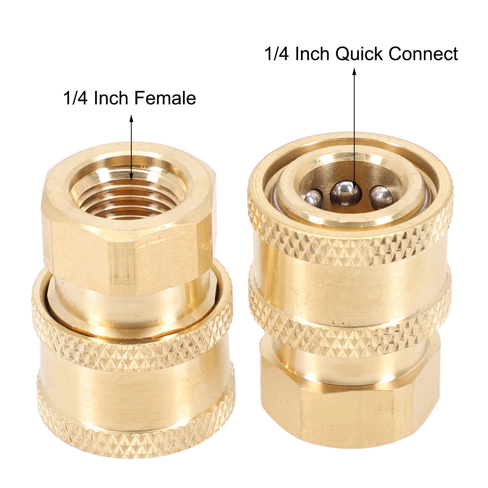 2pcs Pressure Washer Coupler Brass Fittings 1/4 Inch? Quick Connect To Female