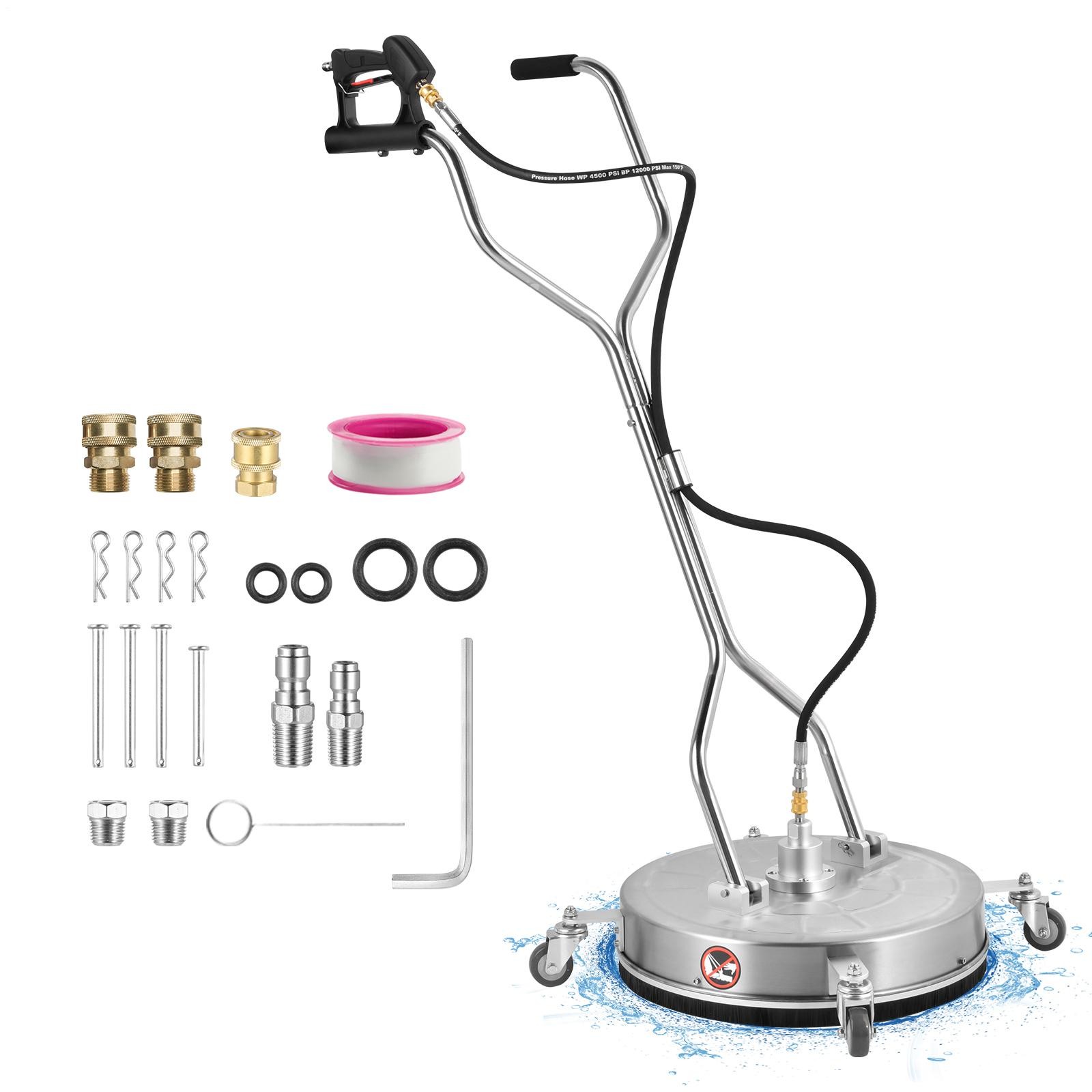 Pressure Washer Surface Cleaner 4000PSI w/ Handles & Wheels Stainless Steel