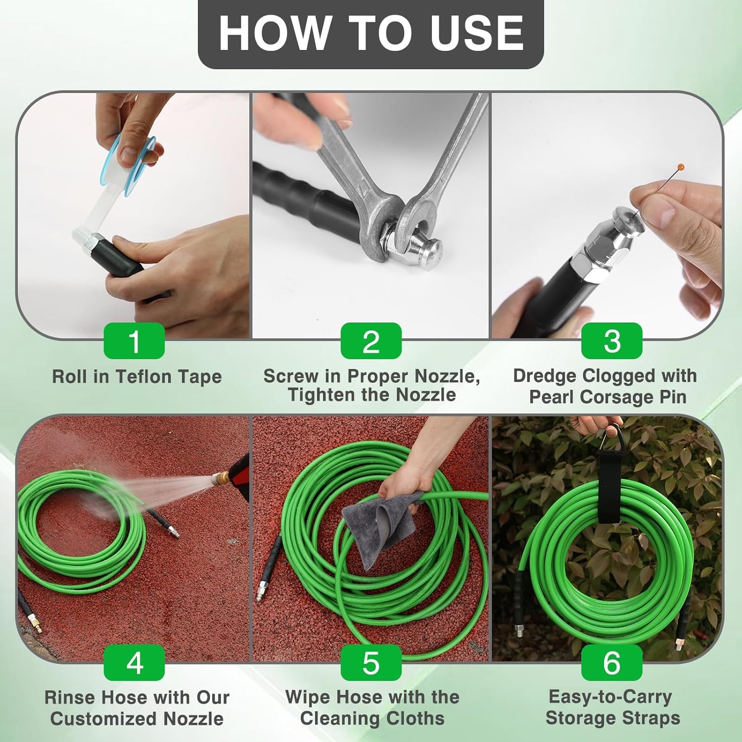 Sewer Jetter Kit for Pressure Washer 100 Ft，Drain Cleaner Hose 1/4 Inch NPT Corn