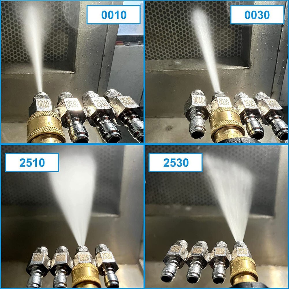 1* Pressure Washer Nozzle Kit 4-Way Tip Holder 1/4 Inch Quick Connect Soft Wash