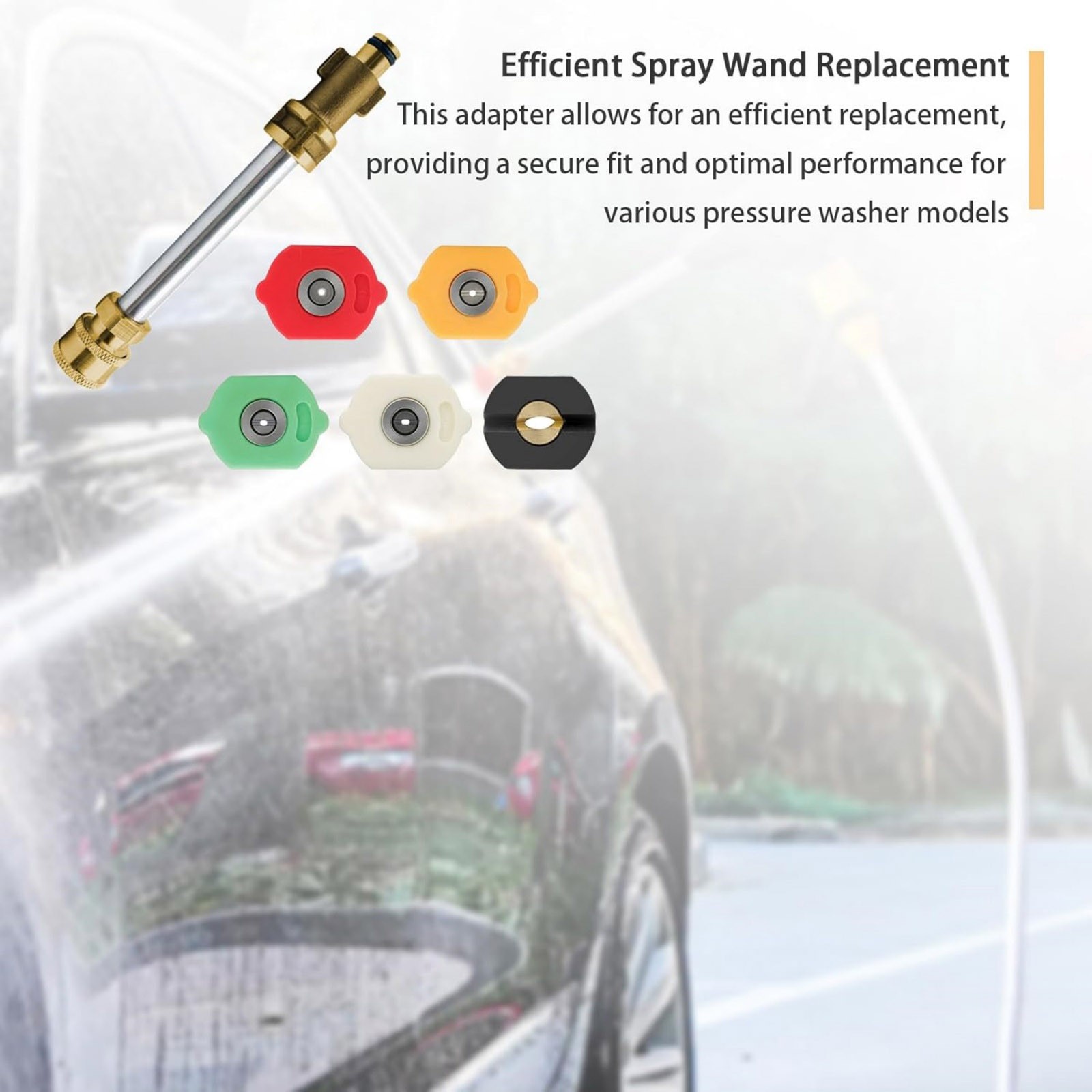 For Ryobi Pressure Washer Quick Connect Adapter Replacement With 5 Color Nozzles
