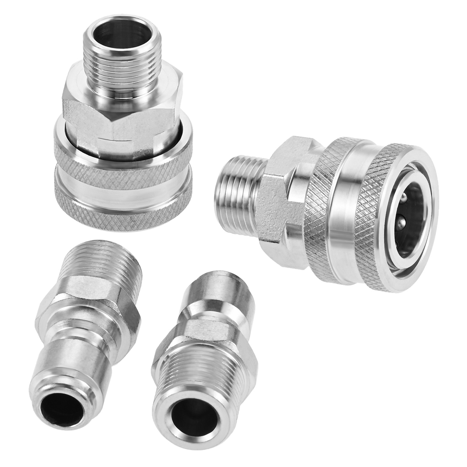 2 Sets 3/8″ Quick Connect Fittings 3/8″ Male NPT Thread Pressure Washer Adapter