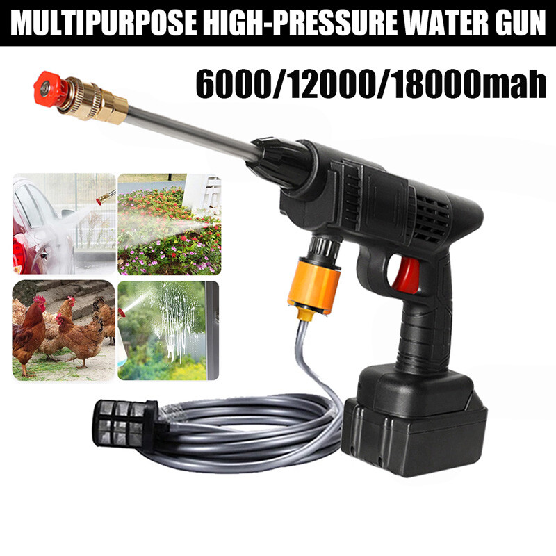 Cordless Electric High Pressure Car Washer Sprayer With Battery Cleaner Tool