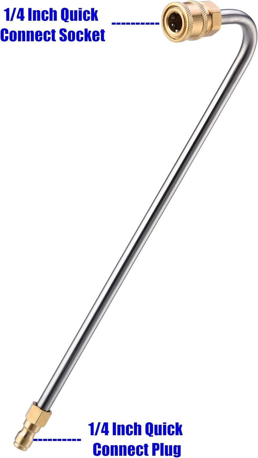 Stainless Steel Pressure Washer Gutter Cleaner Attachment, Angled Extension W…